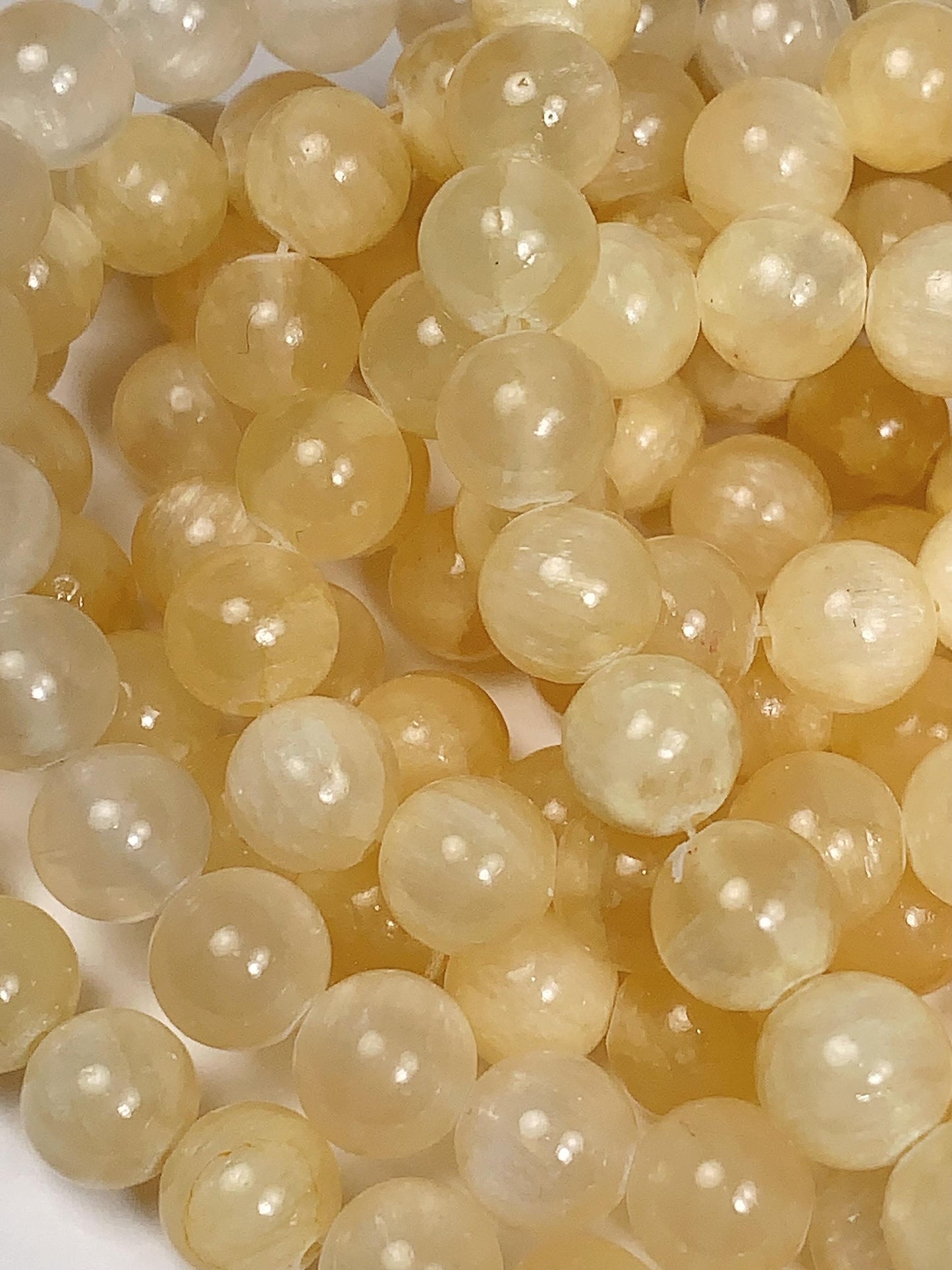 AAA Honey Yellow Jade Beads: Natural Golden Striped Gemstone, 15.5" Strand