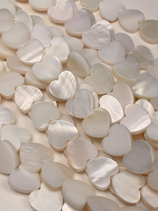 Natural Mother of Pearl Shell Heart Shape Beads Strand 15 Gemstone
