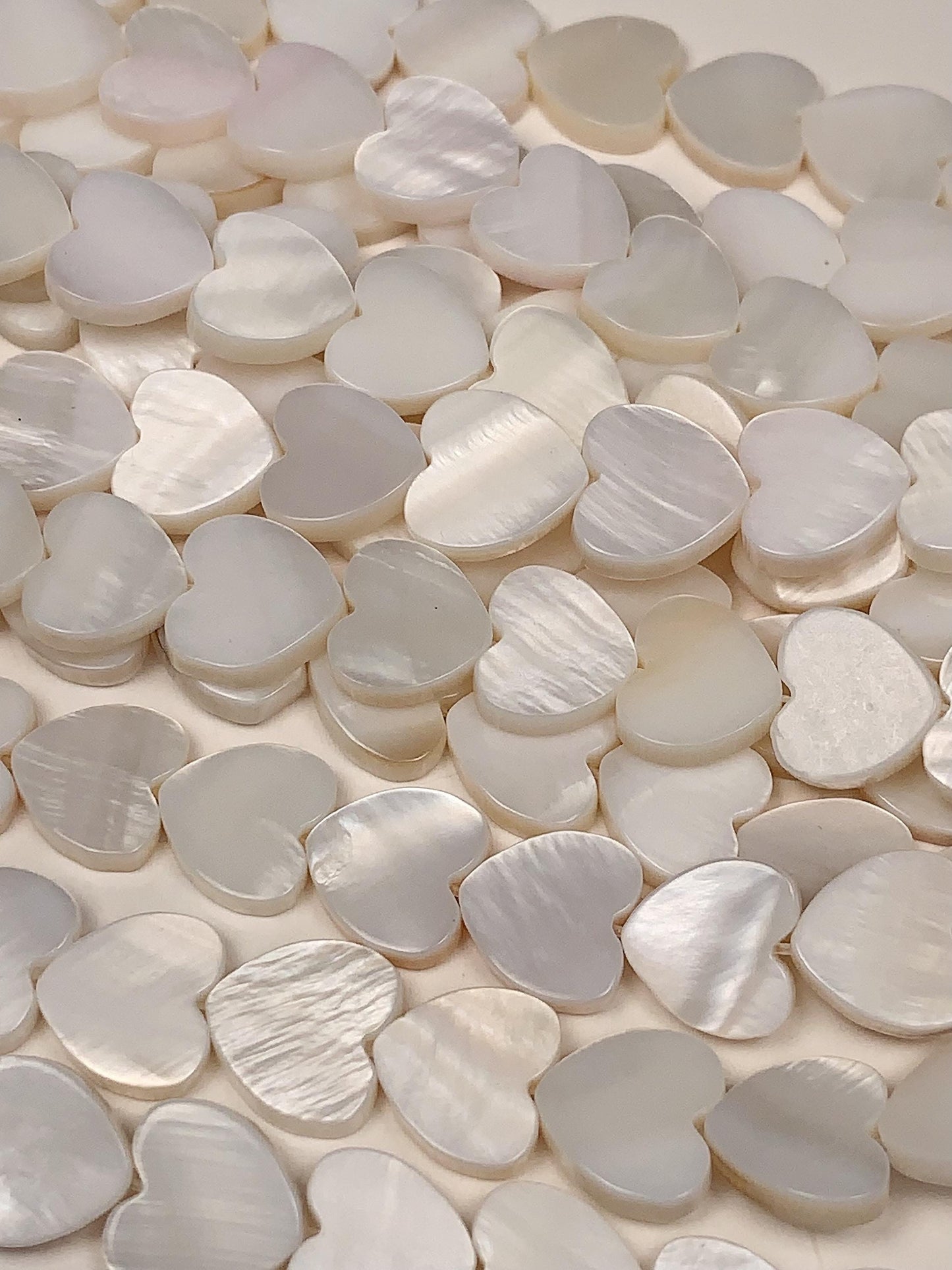Natural Mother of Pearl Shell Heart Shape Beads Strand 15 Gemstone