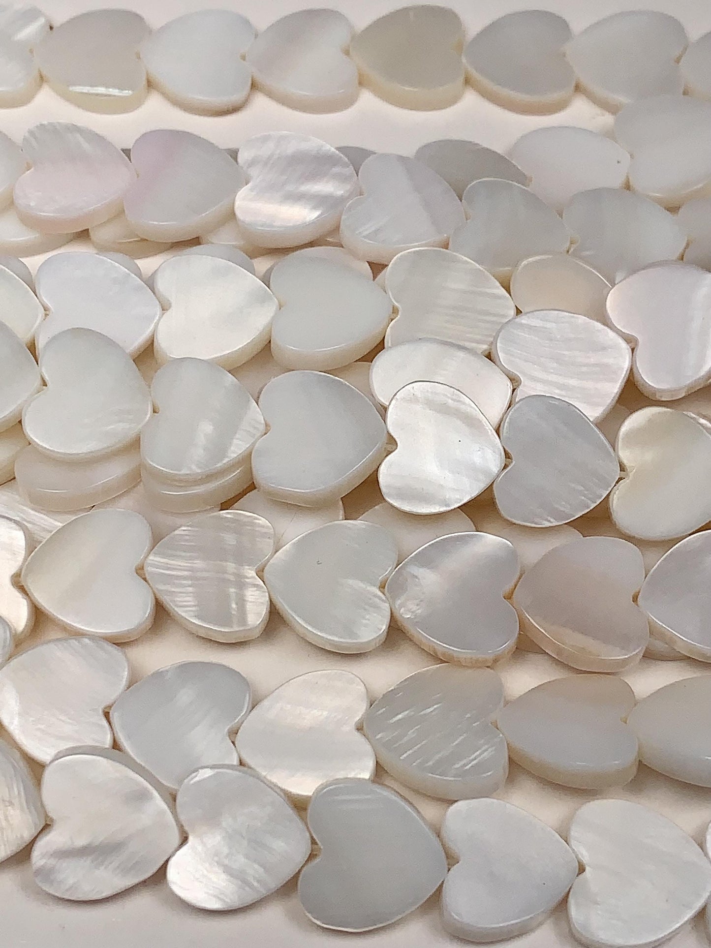 Natural Mother of Pearl Shell Heart Shape Beads Strand 15 Gemstone