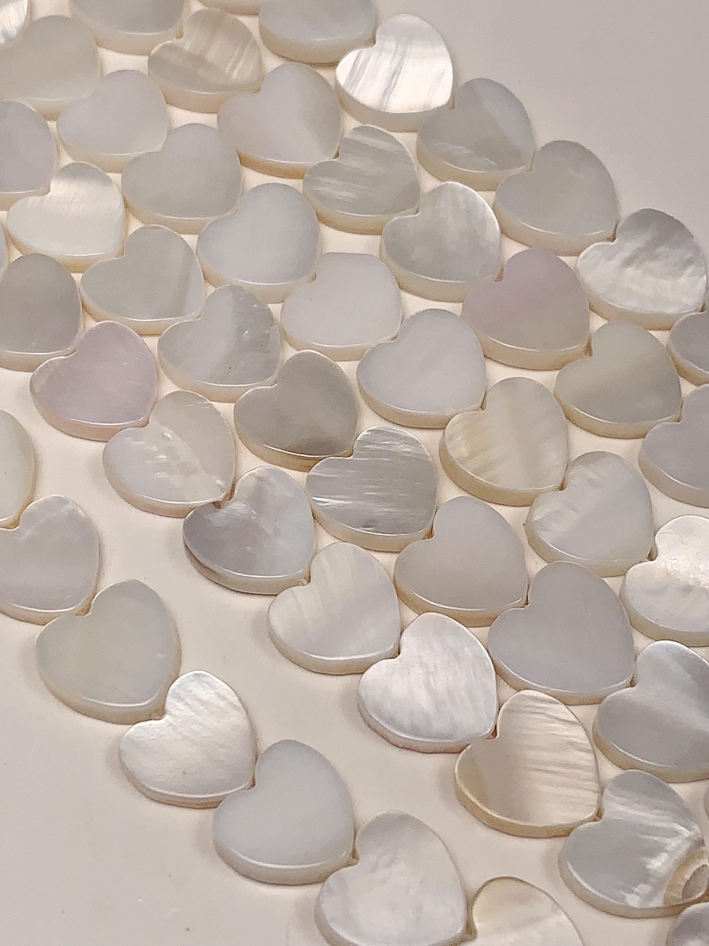 Natural Mother of Pearl Shell Heart Shape Beads Strand 15 Gemstone