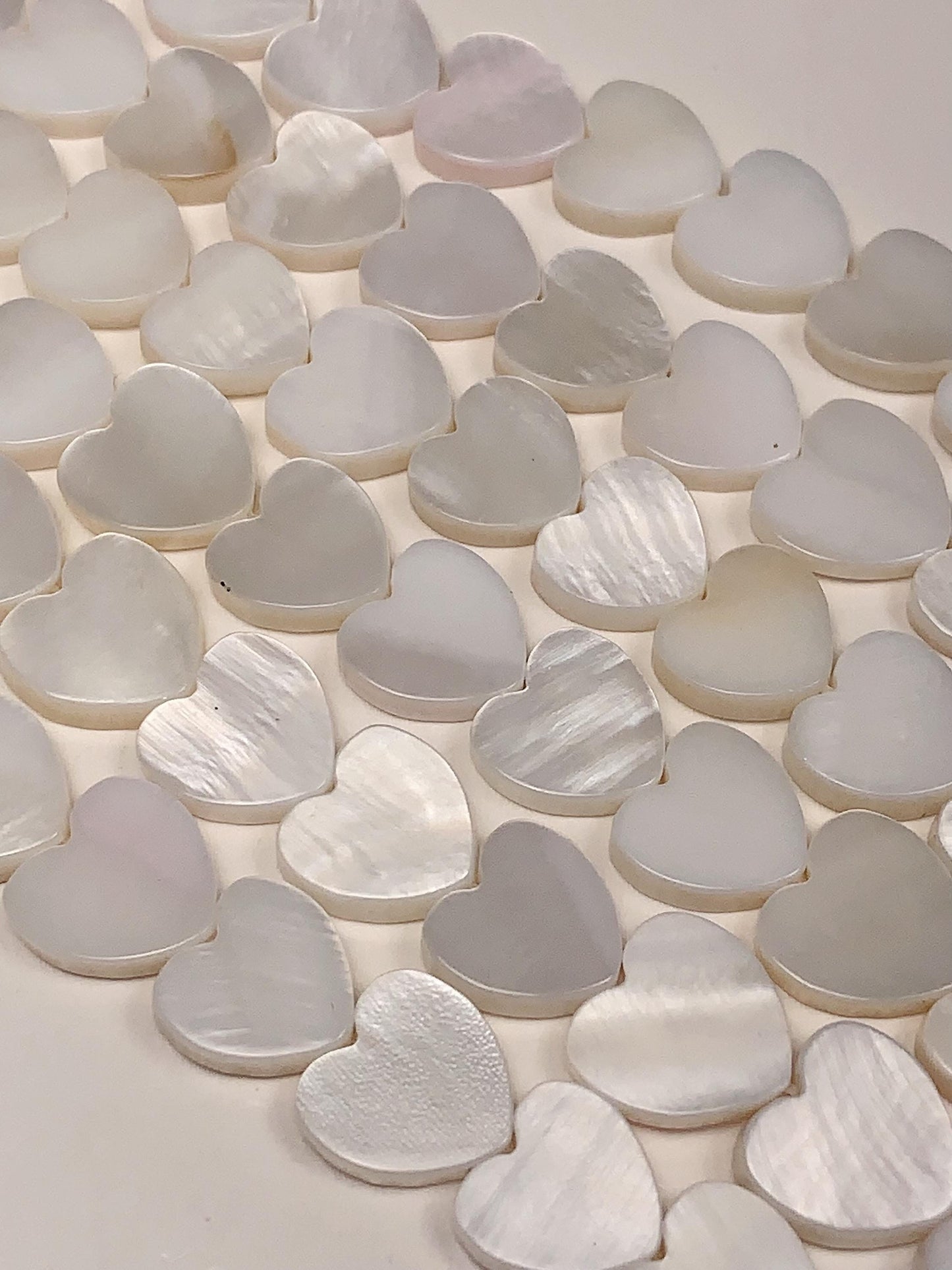 Natural Mother of Pearl Shell Heart Shape Beads Strand 15 Gemstone
