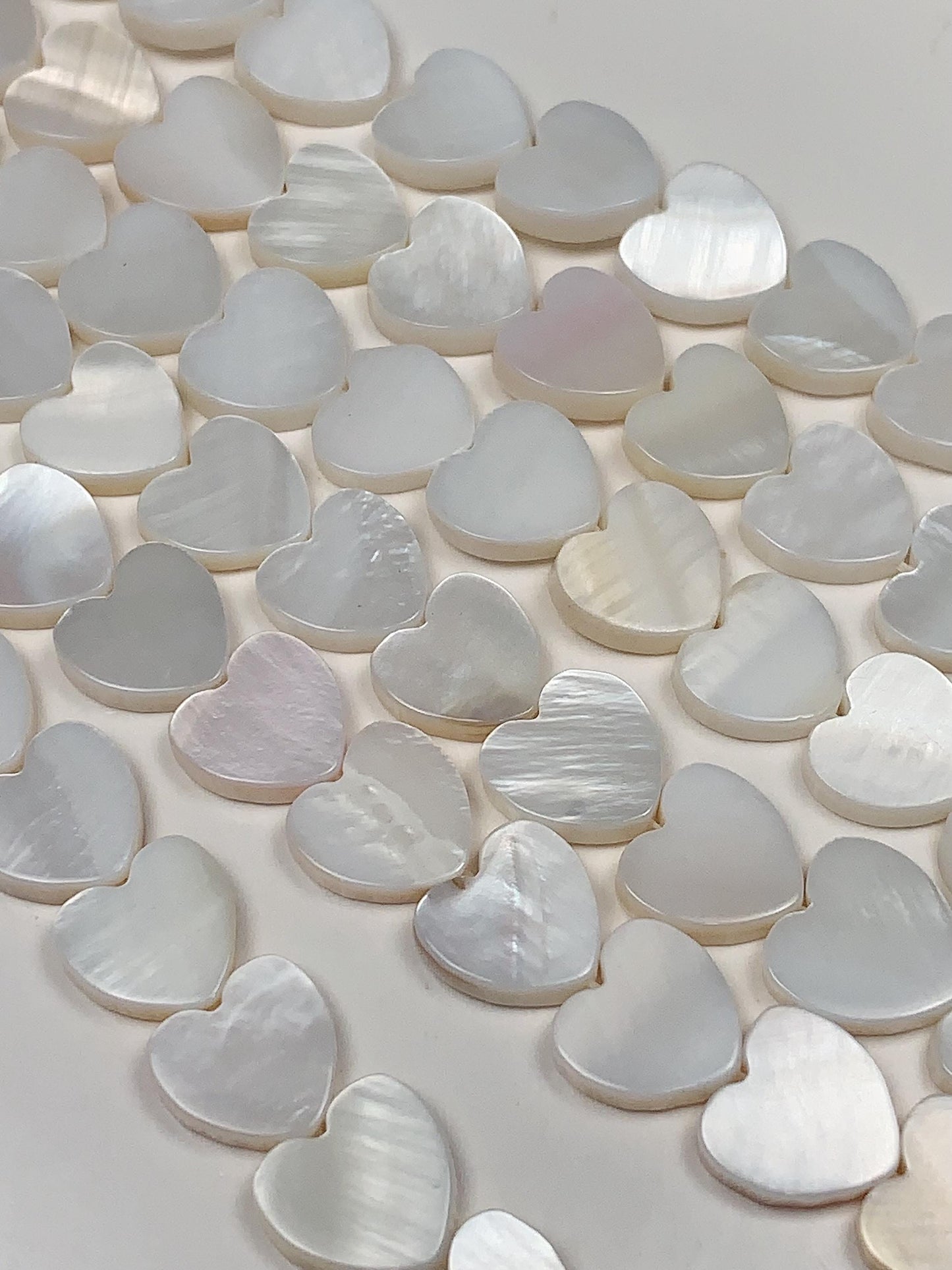 Natural Mother of Pearl Shell Heart Shape Beads Strand 15 Gemstone