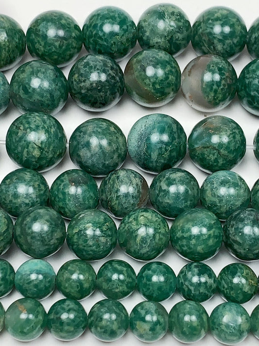 Genuine Natural African green Jade  Smooth Round Beads 15.5" Strand 4mm 6mm 8mm 10mm