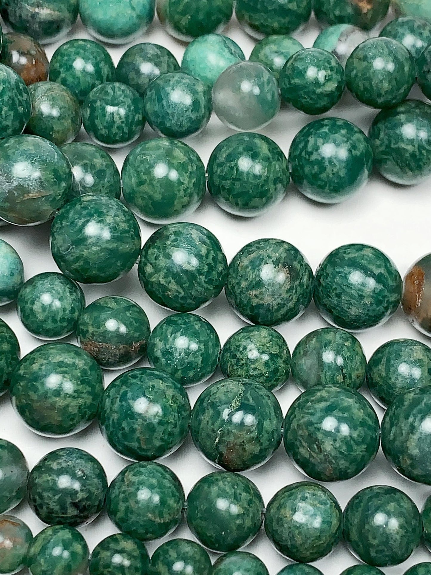 Genuine Natural African green Jade  Smooth Round Beads 15.5" Strand 4mm 6mm 8mm 10mm