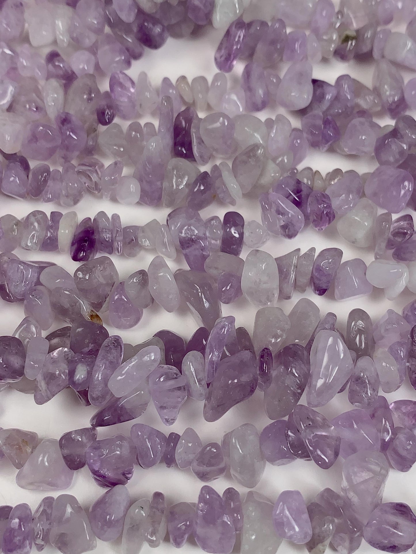 Lavender Amethyst Chip Beads: Natural Gemstone Crystal Nuggets, 32" Strand