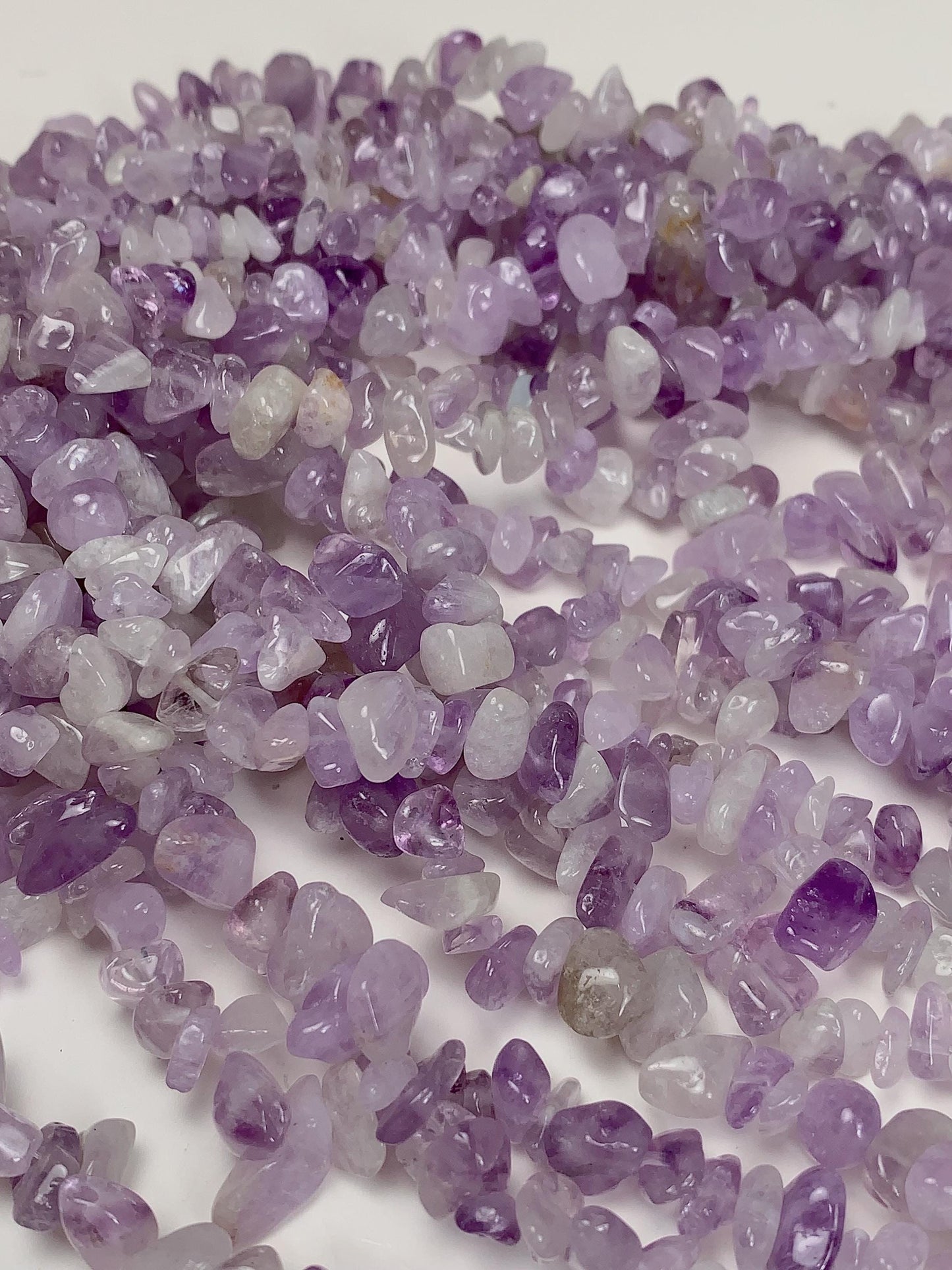 Lavender Amethyst Chip Beads: Natural Gemstone Crystal Nuggets, 32" Strand