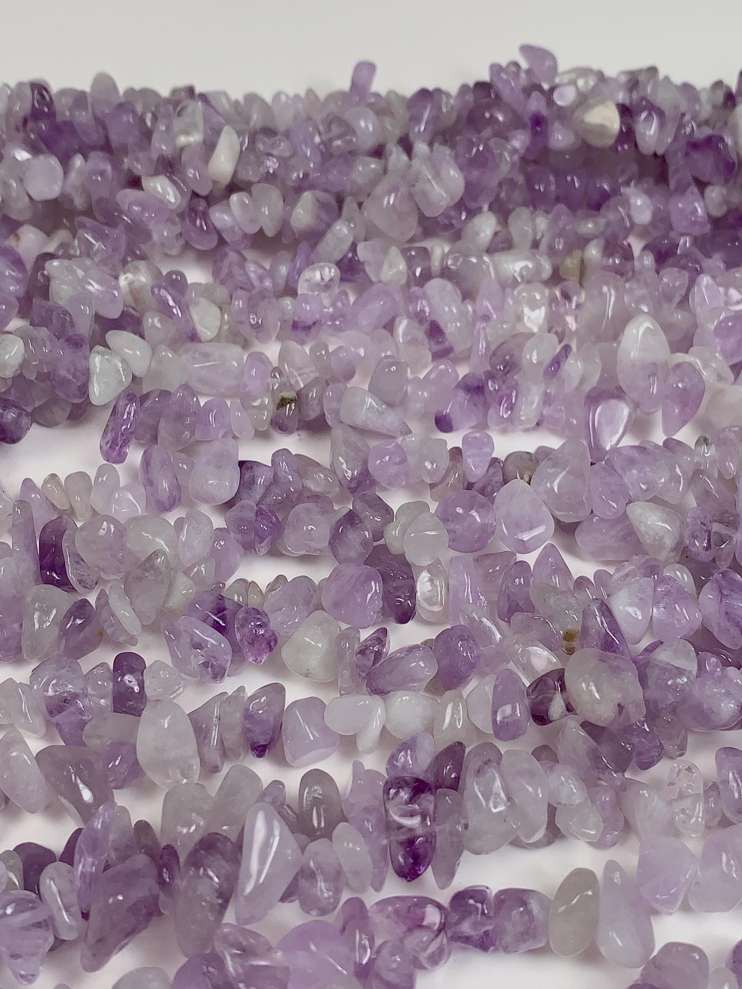 Lavender Amethyst Chip Beads: Natural Gemstone Crystal Nuggets, 32" Strand