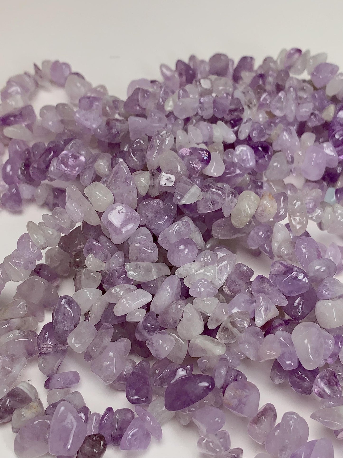 Lavender Amethyst Chip Beads: Natural Gemstone Crystal Nuggets, 32" Strand