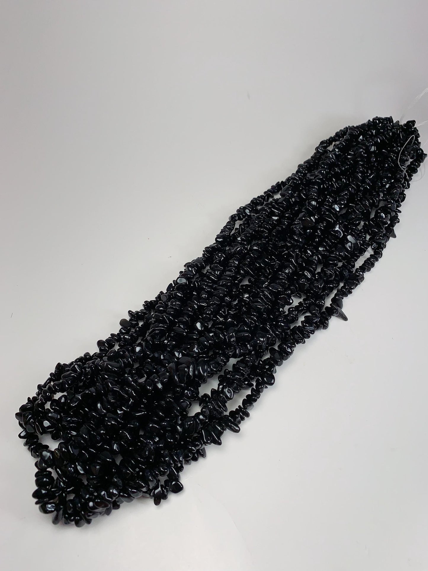 Black Obsidian Nugget Beads: 32" Irregular Gemstone Chips (5-12mm)