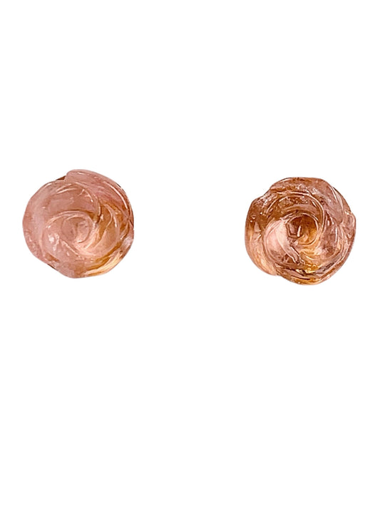 Pink Tourmaline Flower Earrings: 18k Gold Plated Sterling Silver