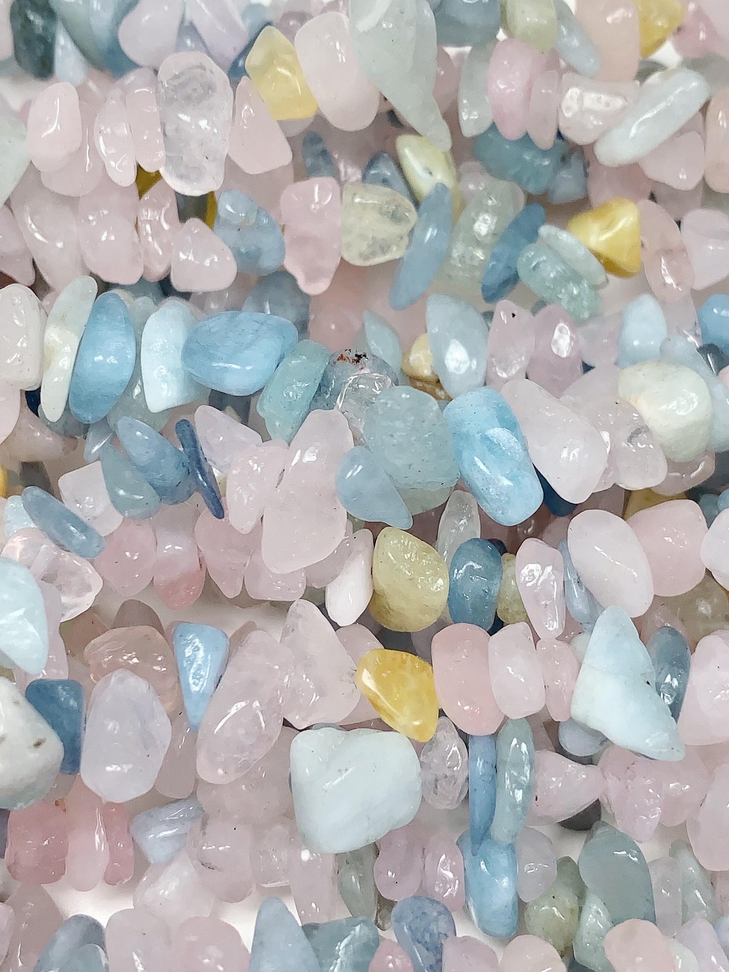 Pink Blue Morganite Nugget Beads: Genuine Gemstone Crystal Strand