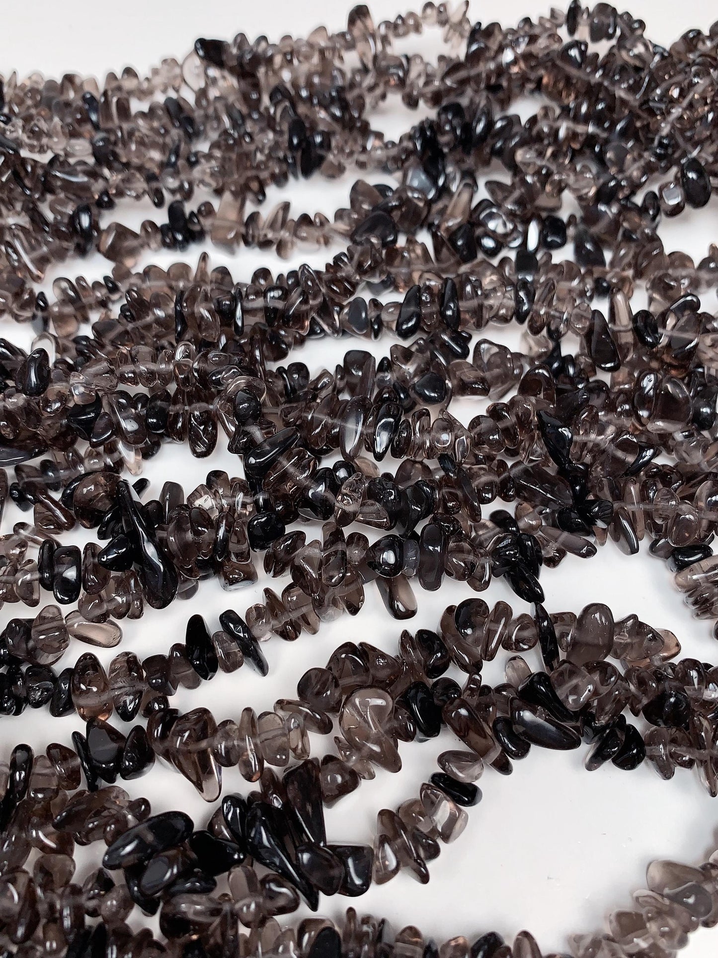 Smoky Quartz Nugget Beads: Genuine Brown Gemstone Crystal, 32" Strand