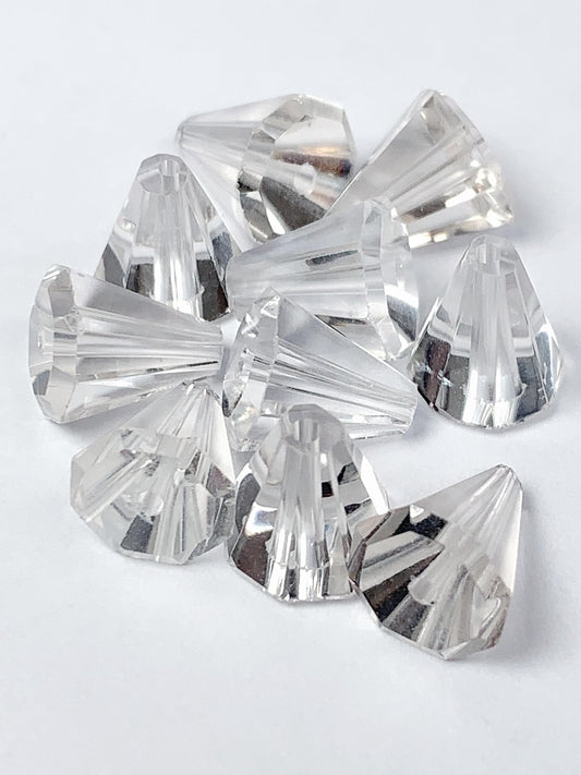 AAA White Clear Quartz Gemstone: Faceted Cone Cut (10mm x 8mm)