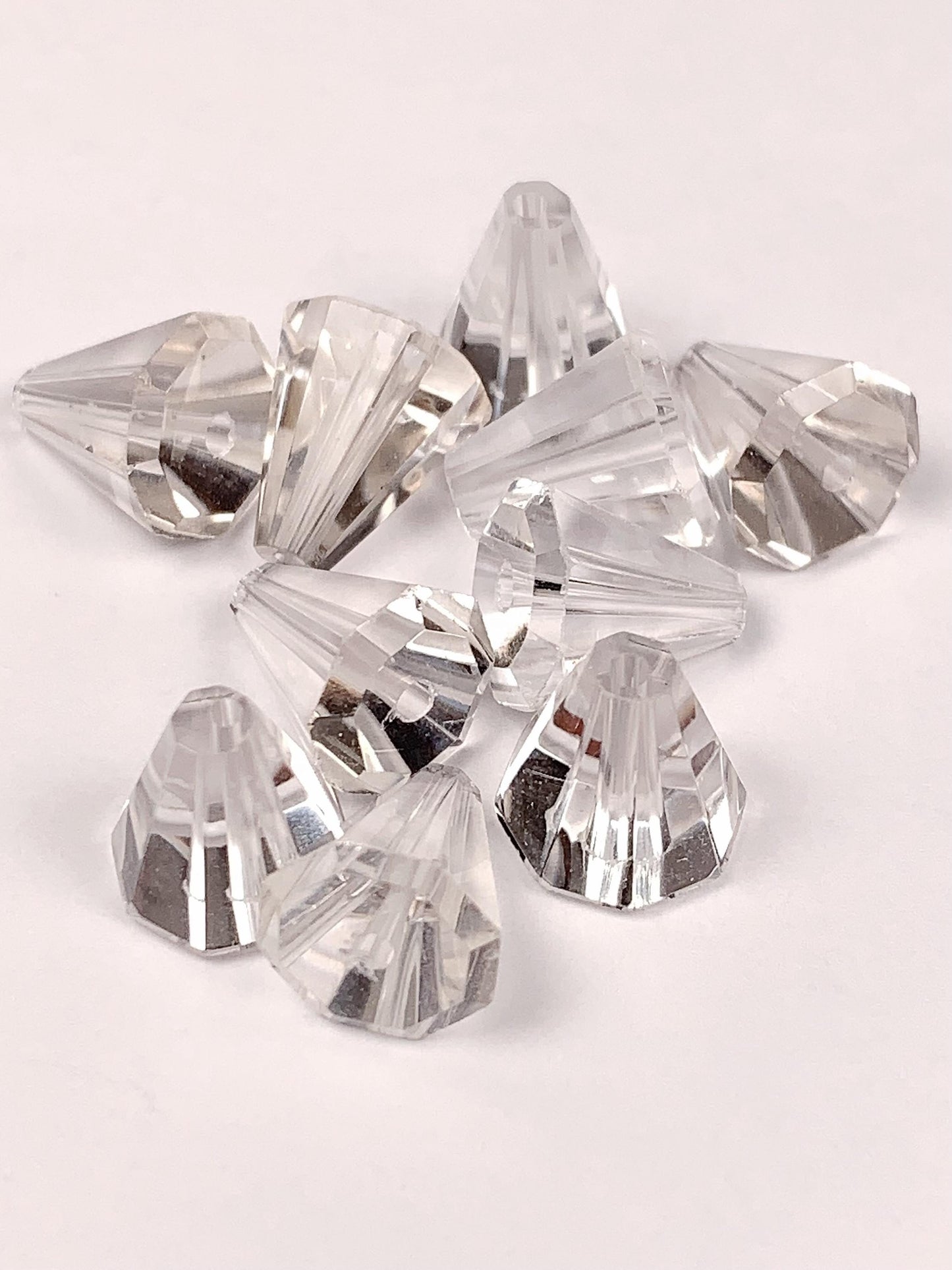 AAA White Clear Quartz Gemstone: Faceted Cone Cut (10mm x 8mm)