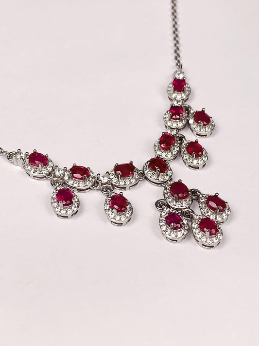3x4mm Genuine Natural Red Ruby ( heated filled) round Cut 18K Gold Plated S 925 Sterling Silver Necklace Pendant