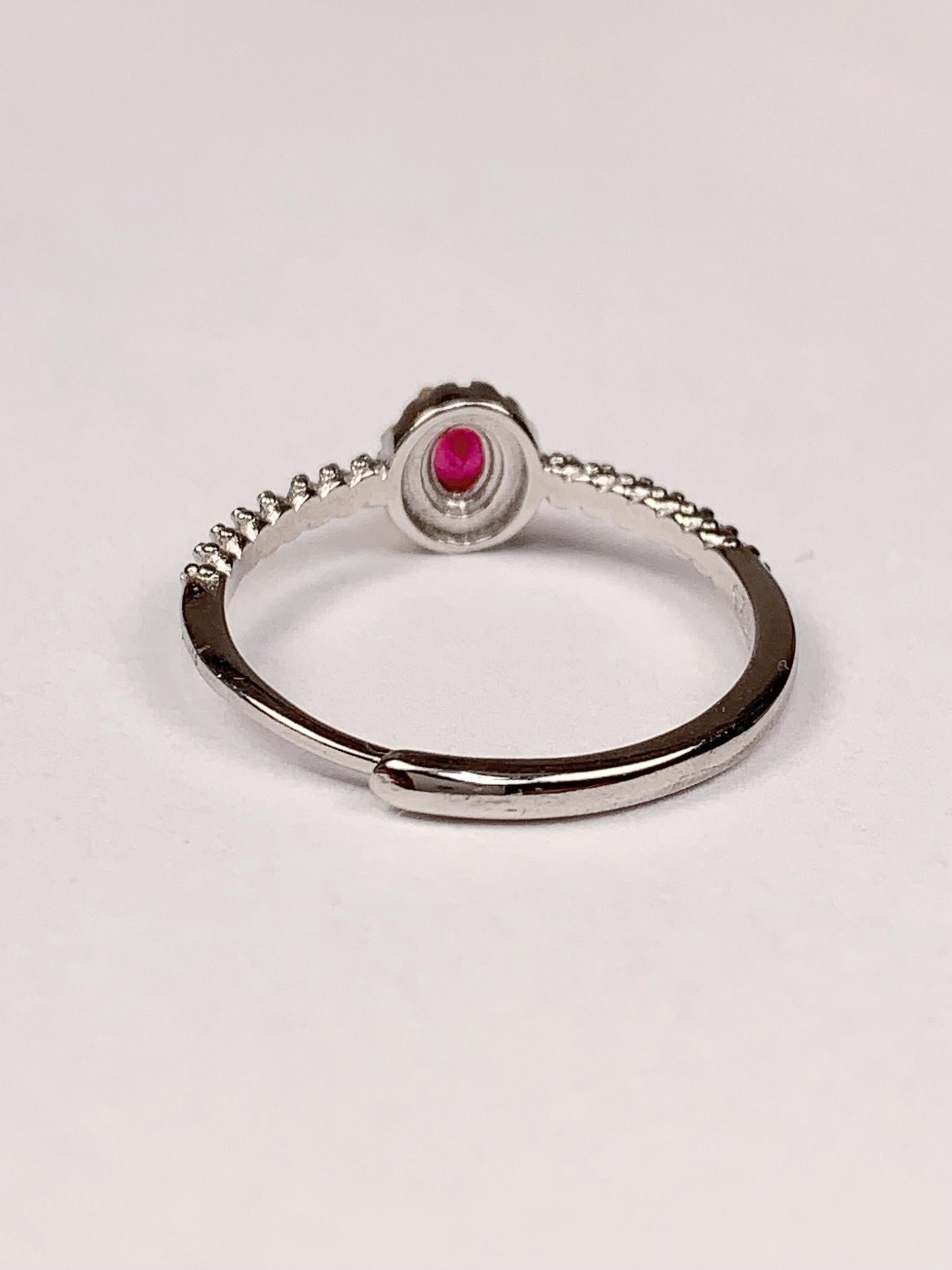 Oval Ruby Ring: 18K Gold Plated Sterling Silver Adjustable Band