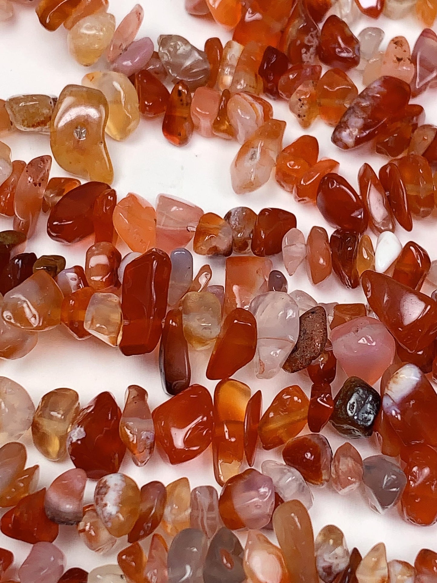 Red Orange Agate Nugget Beads: 32" Strand DIY Gemstone Crystals