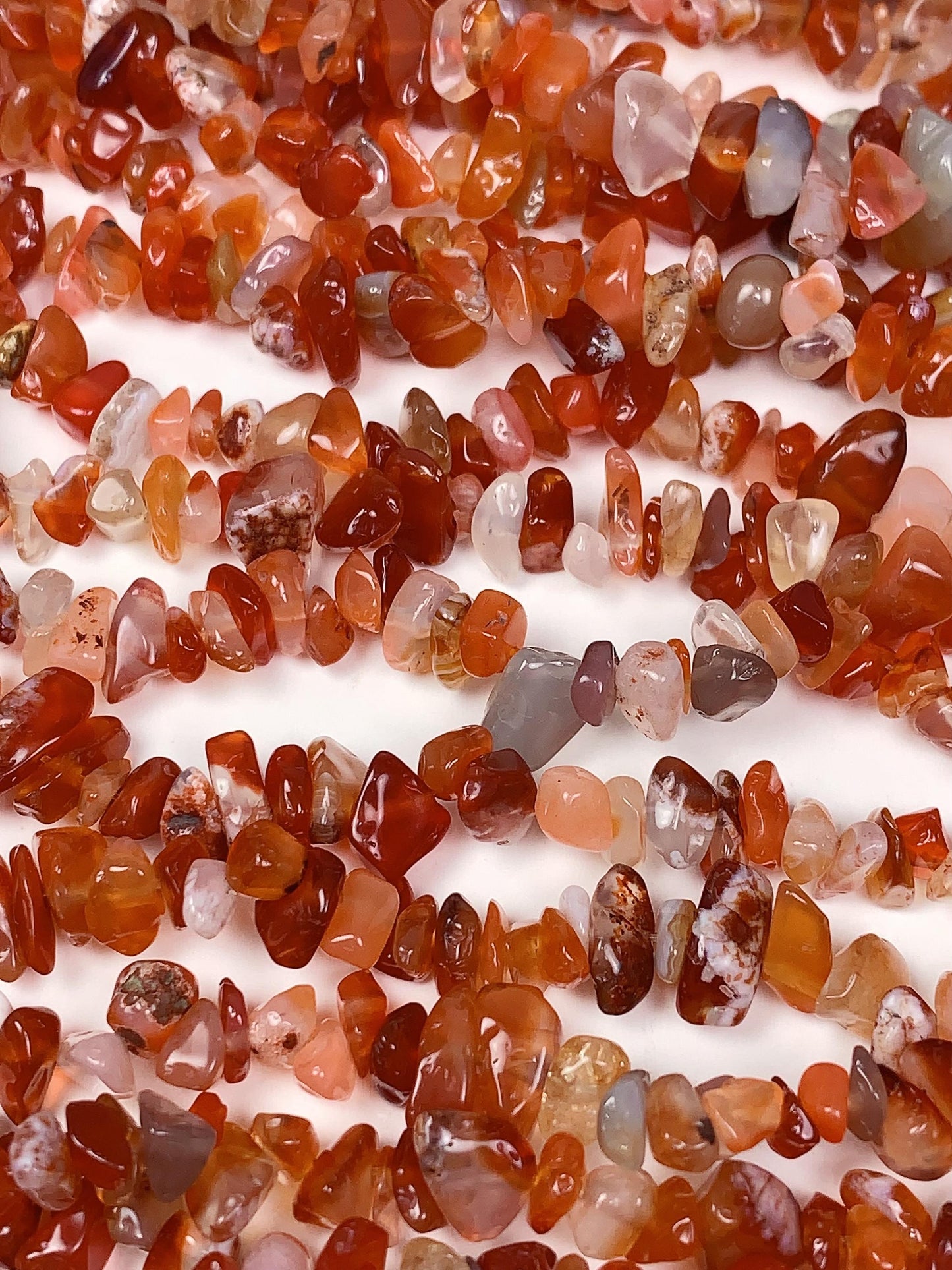 Red Orange Agate Nugget Beads: 32" Strand DIY Gemstone Crystals