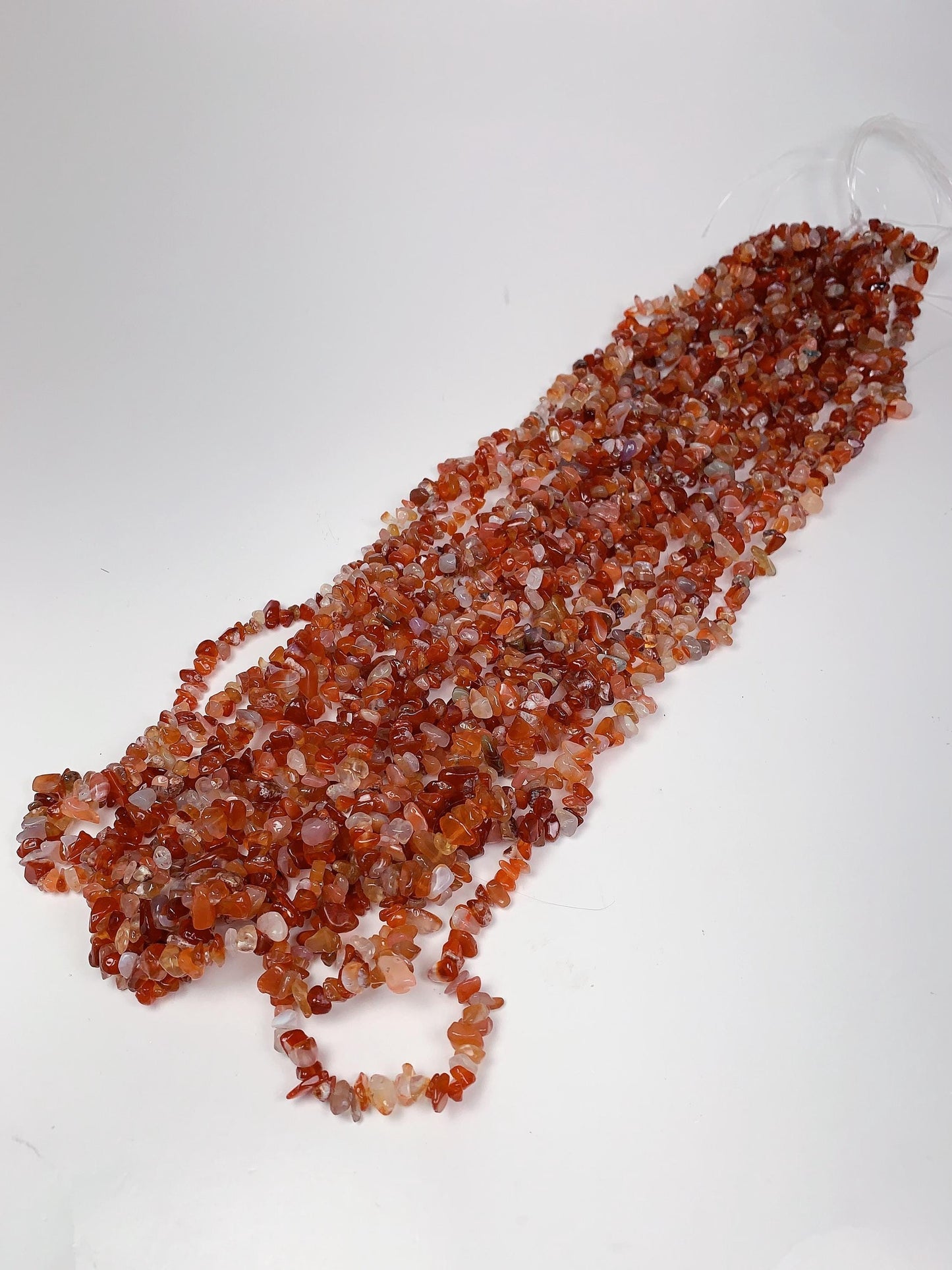 Red Orange Agate Nugget Beads: 32" Strand DIY Gemstone Crystals