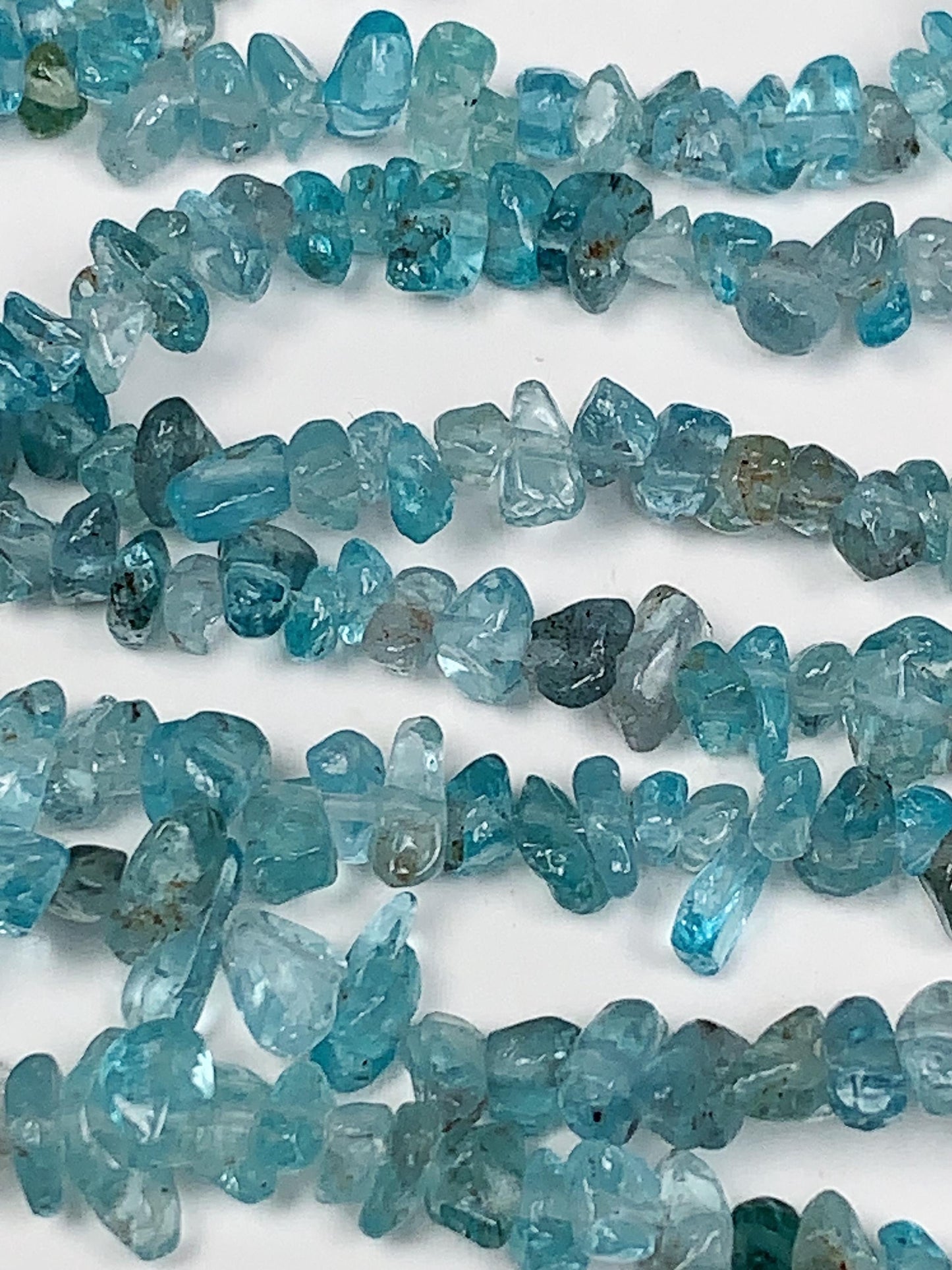 Blue Apatite Nugget Beads: 32" Strand DIY Jewelry Gemstone (3-8mm)