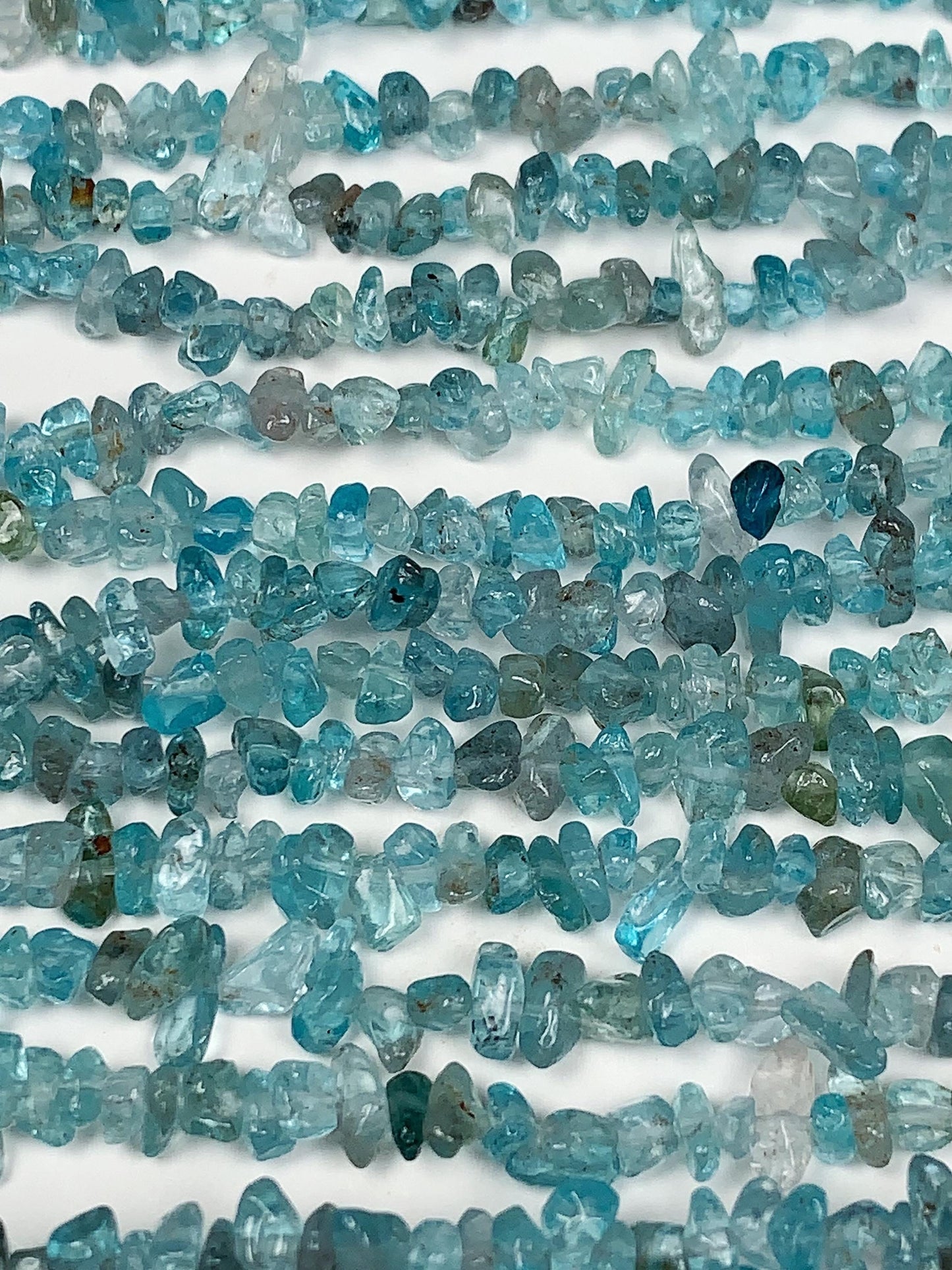 Blue Apatite Nugget Beads: 32" Strand DIY Jewelry Gemstone (3-8mm)