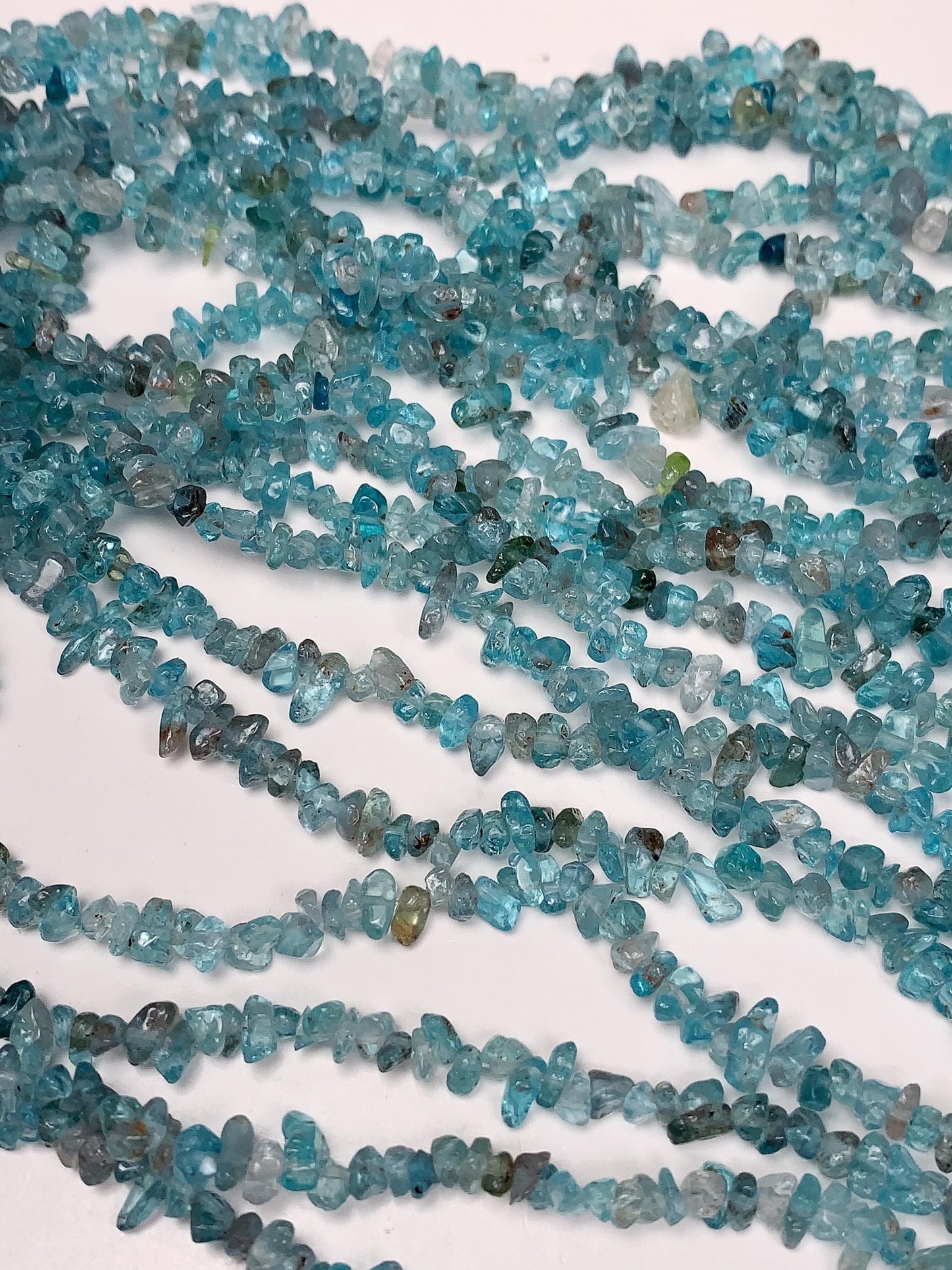 Blue Apatite Nugget Beads: 32" Strand DIY Jewelry Gemstone (3-8mm)