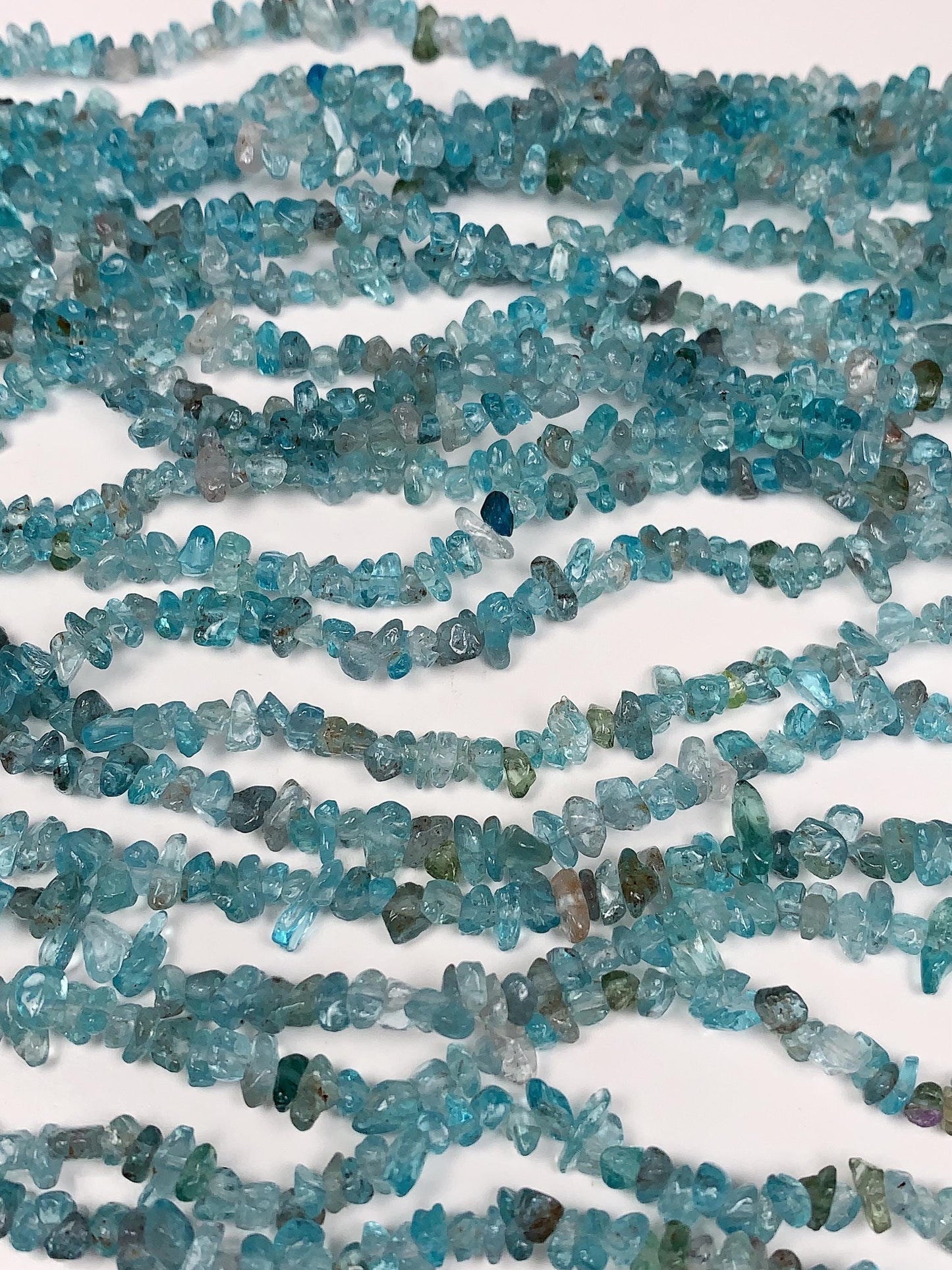Blue Apatite Nugget Beads: 32" Strand DIY Jewelry Gemstone (3-8mm)