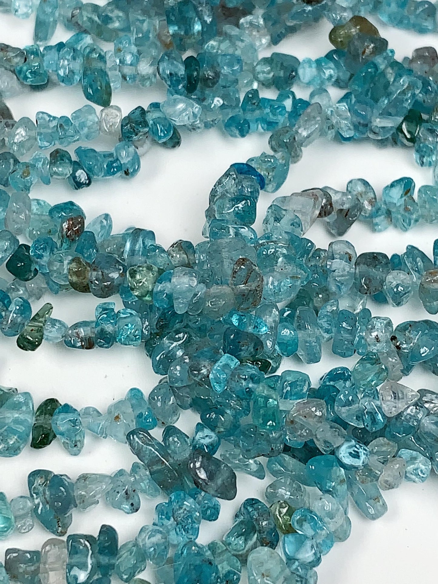 Blue Apatite Nugget Beads: 32" Strand DIY Jewelry Gemstone (3-8mm)