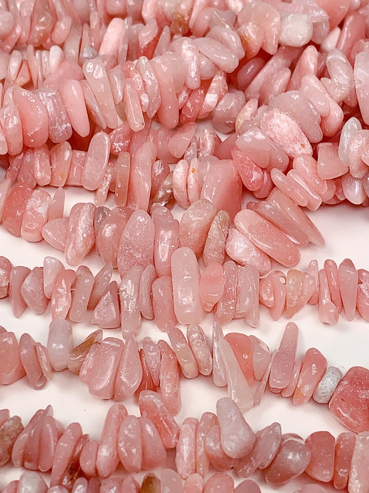 Pink Opal Chip Beads: Natural Gemstone Nuggets, 32" Strand