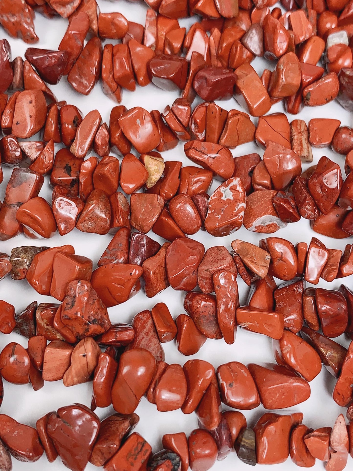 Red Jasper Chip Beads: Natural Gemstone Nugget Strand (32 inch)