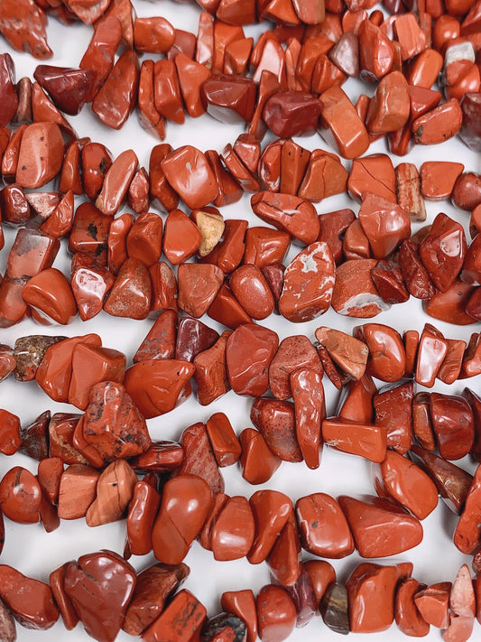 Red Jasper Chip Beads: Natural Gemstone Nugget Strand (32 inch)