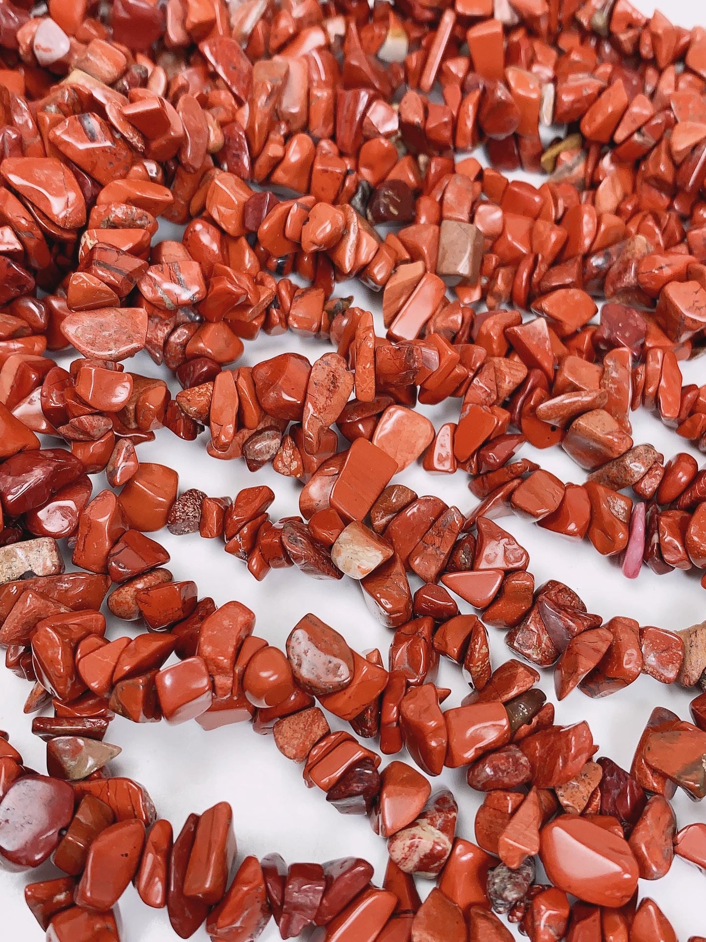 Red Jasper Chip Beads: Natural Gemstone Nugget Strand (32 inch)