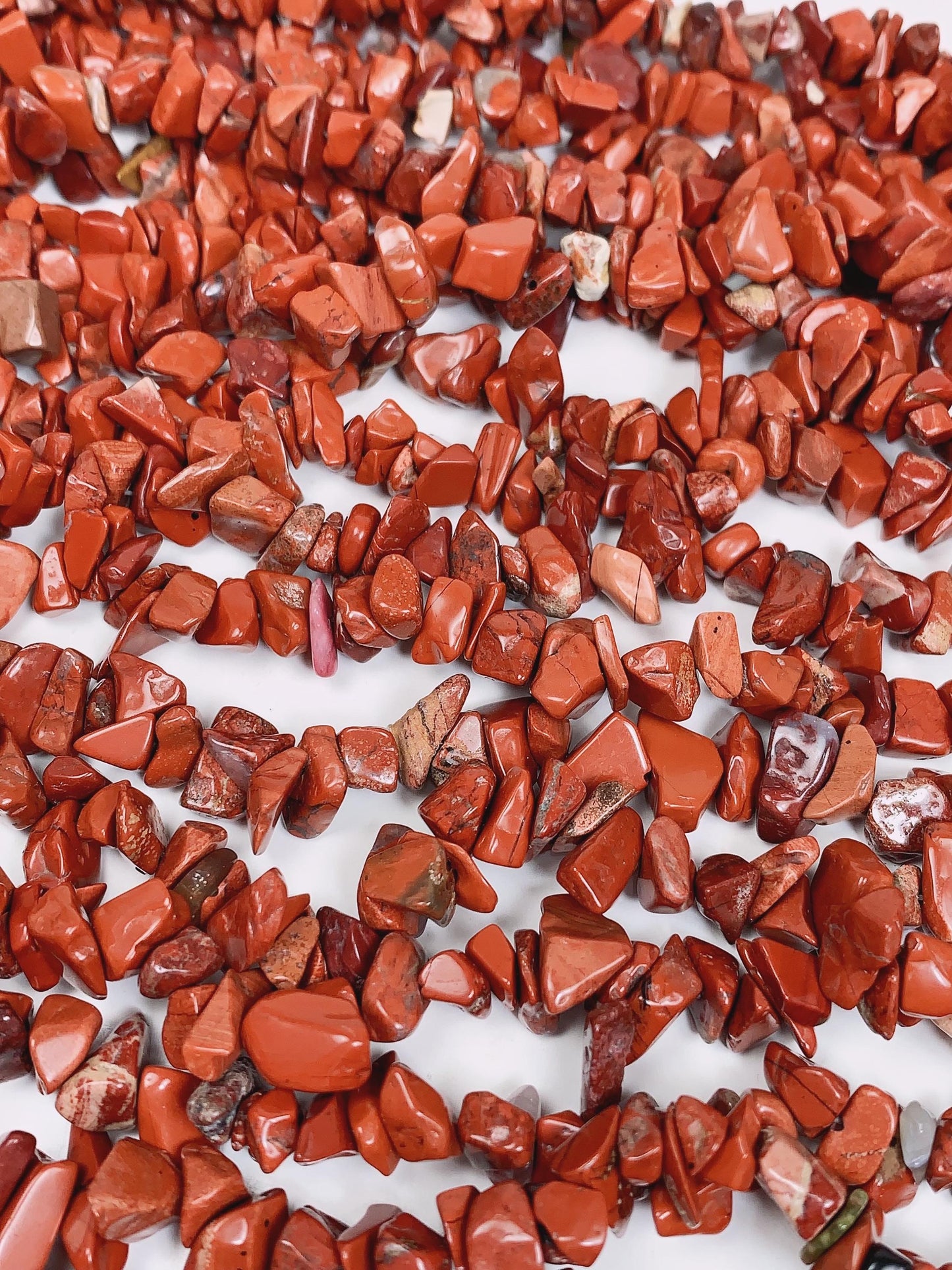 Red Jasper Chip Beads: Natural Gemstone Nugget Strand (32 inch)