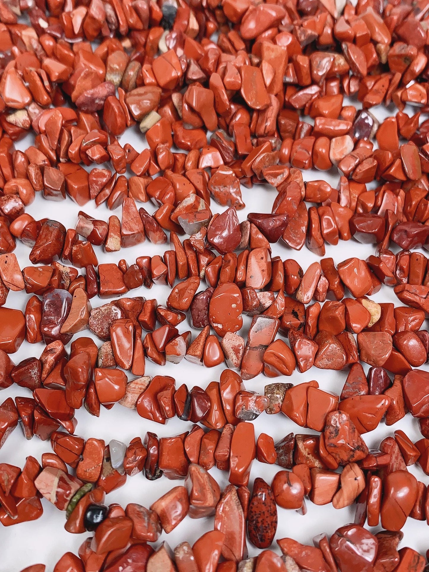 Red Jasper Chip Beads: Natural Gemstone Nugget Strand (32 inch)