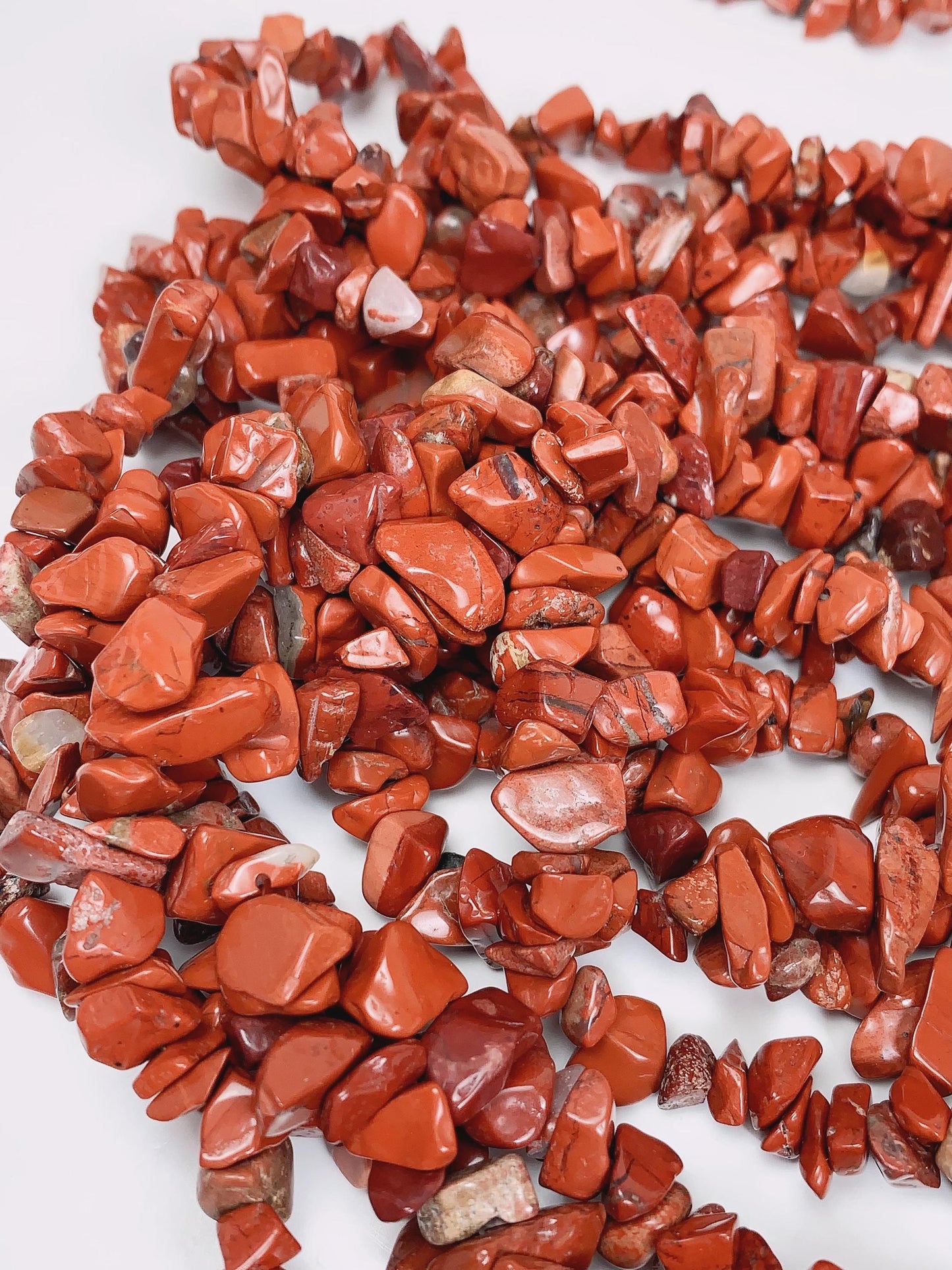 Red Jasper Chip Beads: Natural Gemstone Nugget Strand (32 inch)