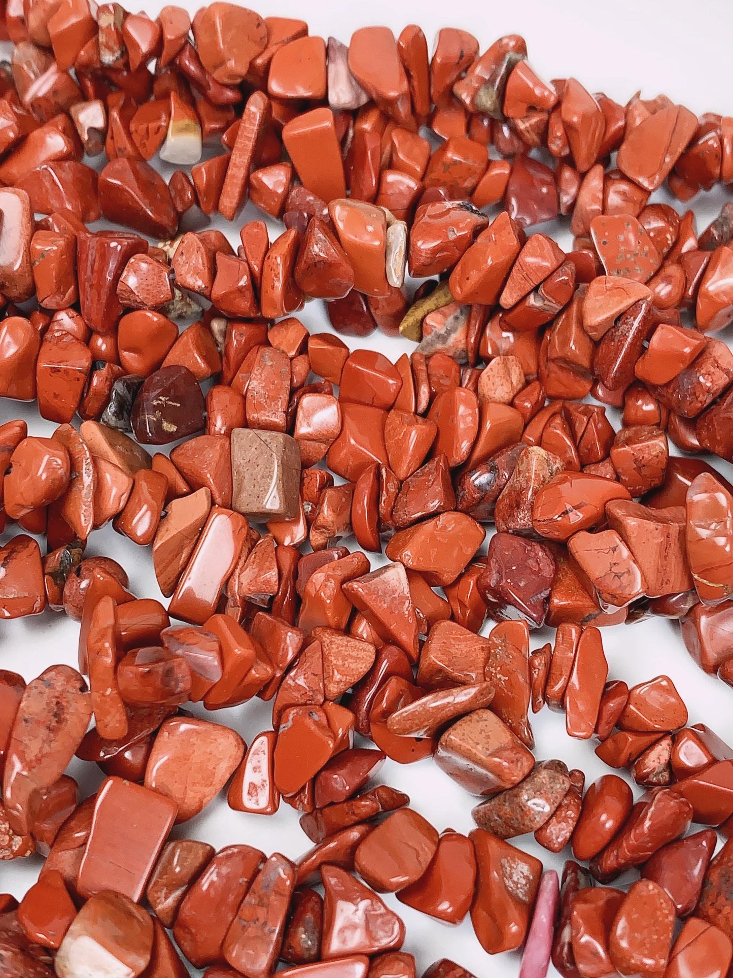 Red Jasper Chip Beads: Natural Gemstone Nugget Strand (32 inch)