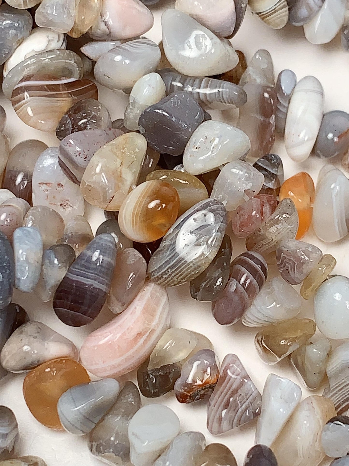 Botswana Agate Nugget Beads: Striped Gemstone Crystal, 32" Strand