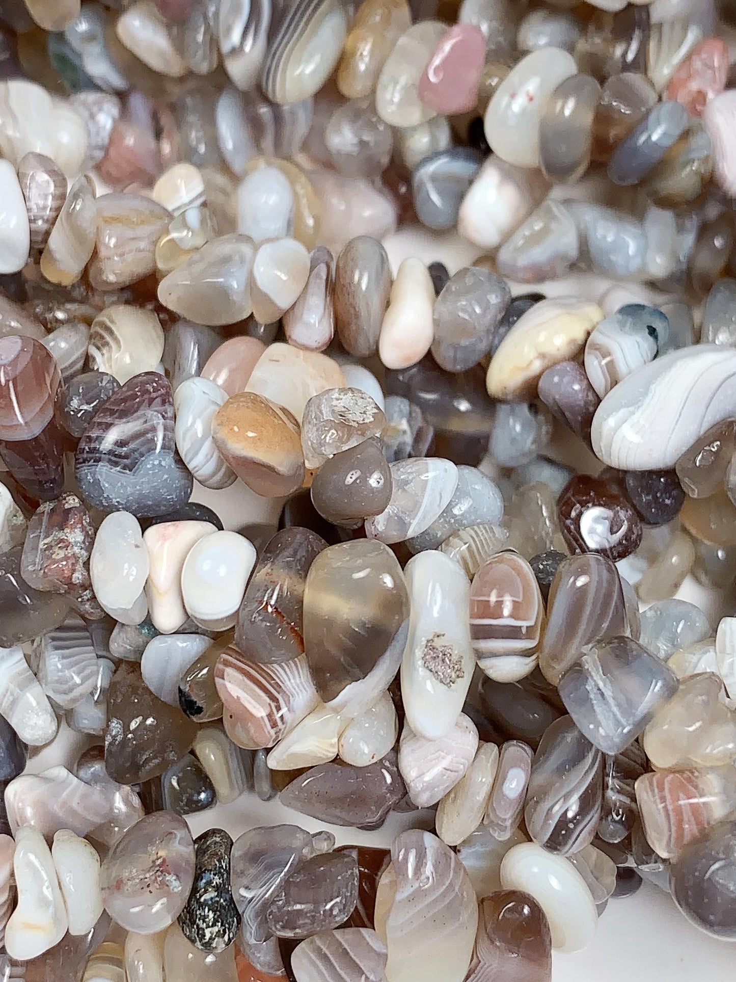 Botswana Agate Nugget Beads: Striped Gemstone Crystal, 32" Strand
