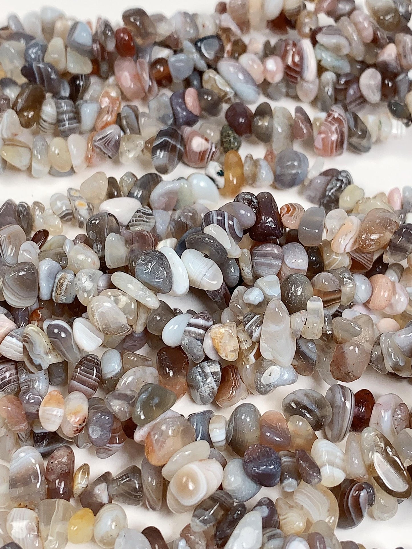 Botswana Agate Nugget Beads: Striped Gemstone Crystal, 32" Strand