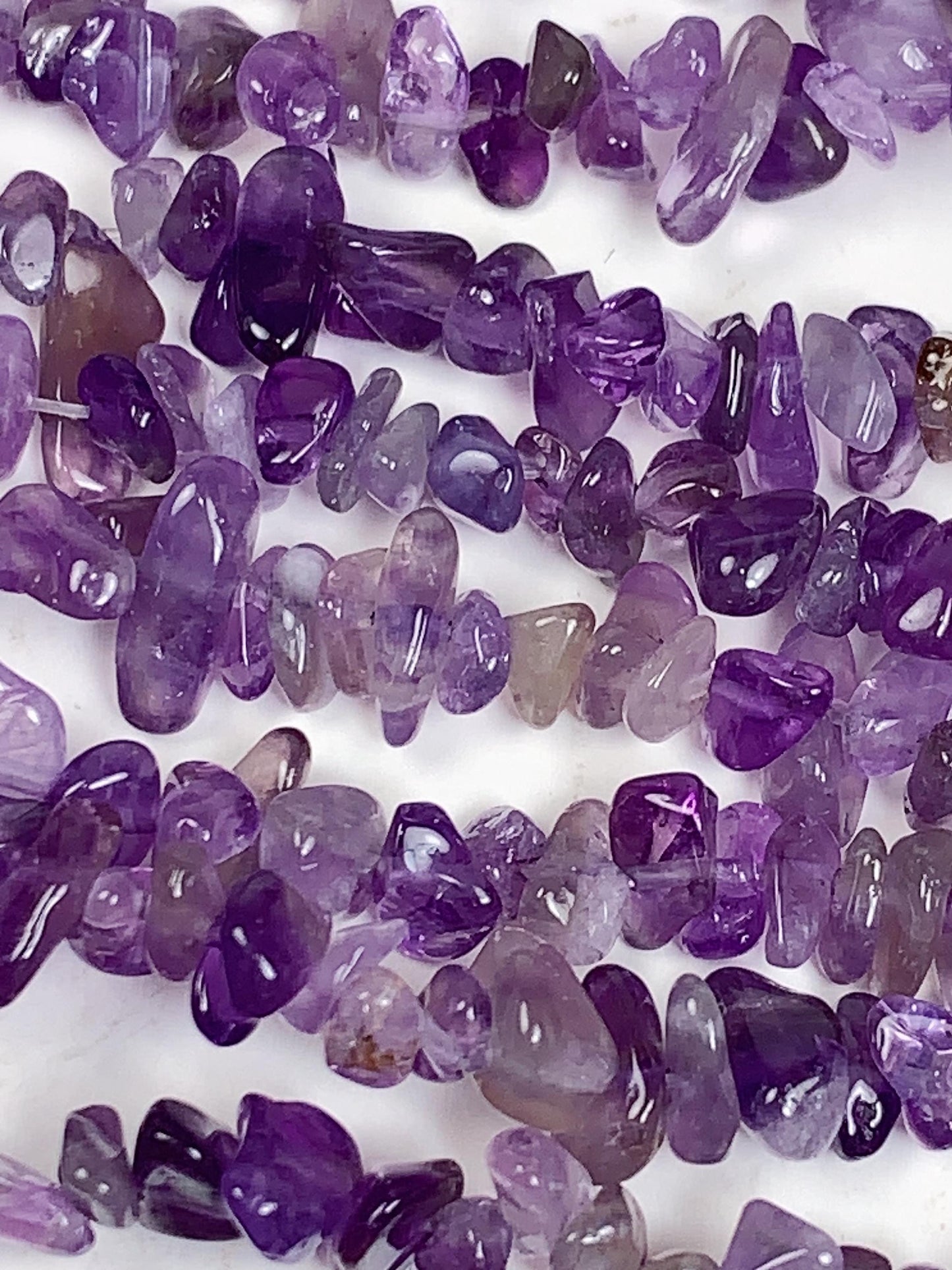 3-8mm Purple Amethyst Chip Beads: Natural Gemstone Nuggets, 32" Strand