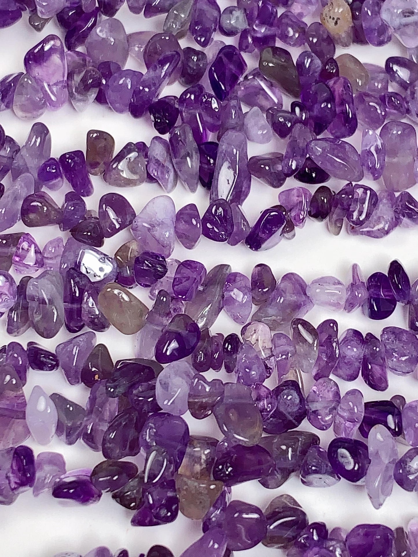 3-8mm Purple Amethyst Chip Beads: Natural Gemstone Nuggets, 32" Strand