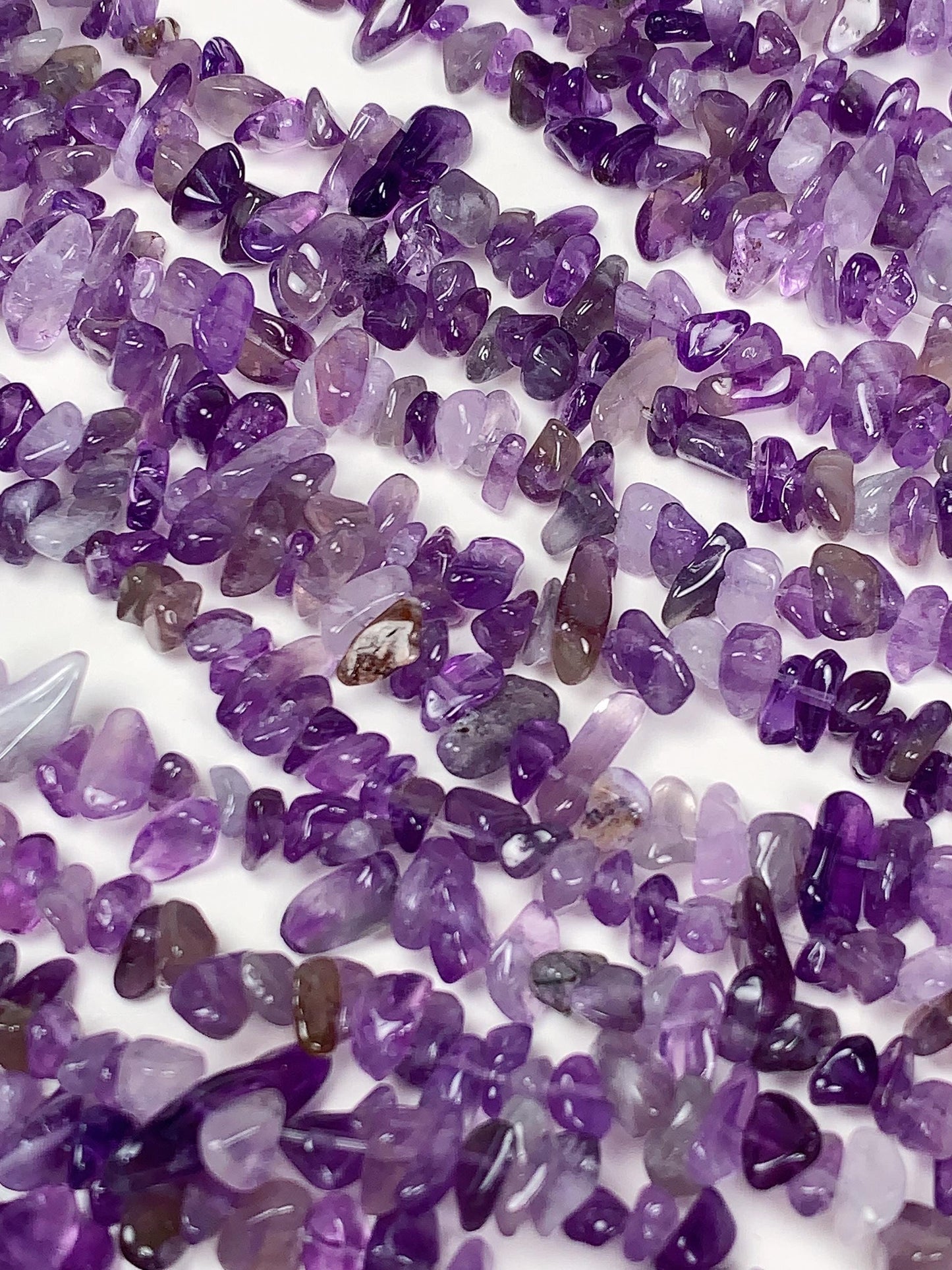 3-8mm Purple Amethyst Chip Beads: Natural Gemstone Nuggets, 32" Strand