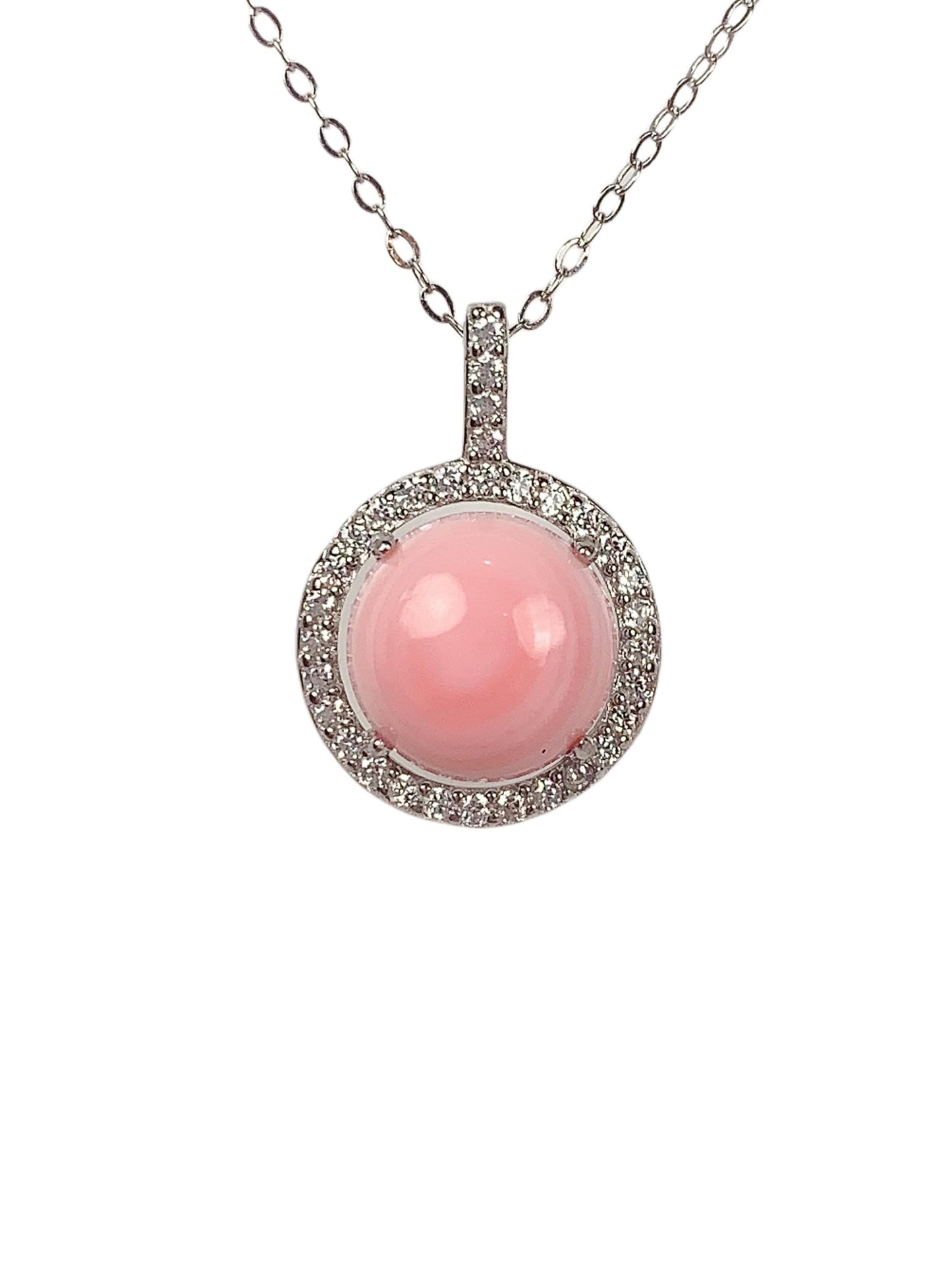 10mm Gems 18K Gold Plated Sterling Silver Queen Conch Pendant Necklace