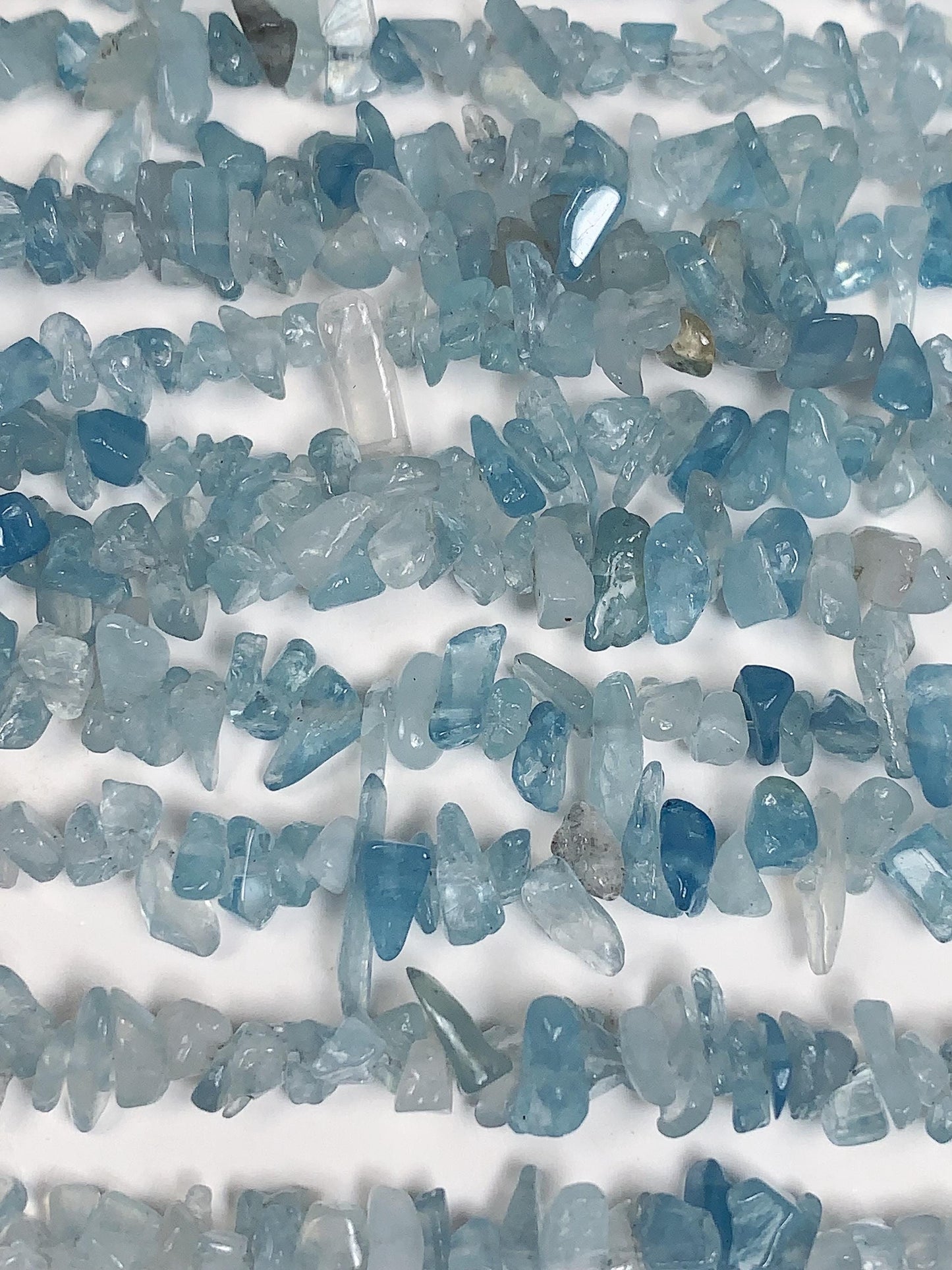 3-8mm Genuine Aquamarine Chip Beads: Irregular Nugget Gemstone Strand (32")