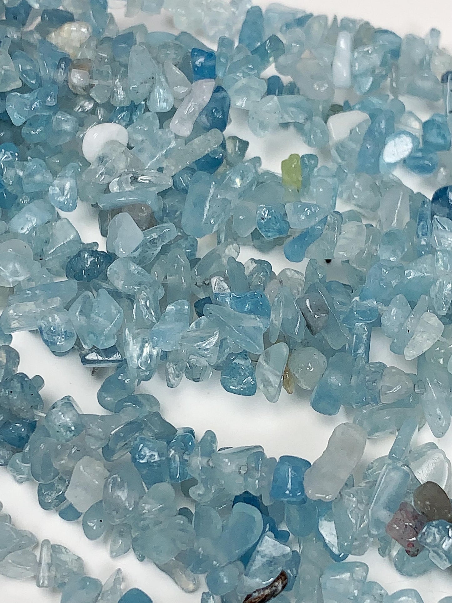 3-8mm Genuine Aquamarine Chip Beads: Irregular Nugget Gemstone Strand (32")