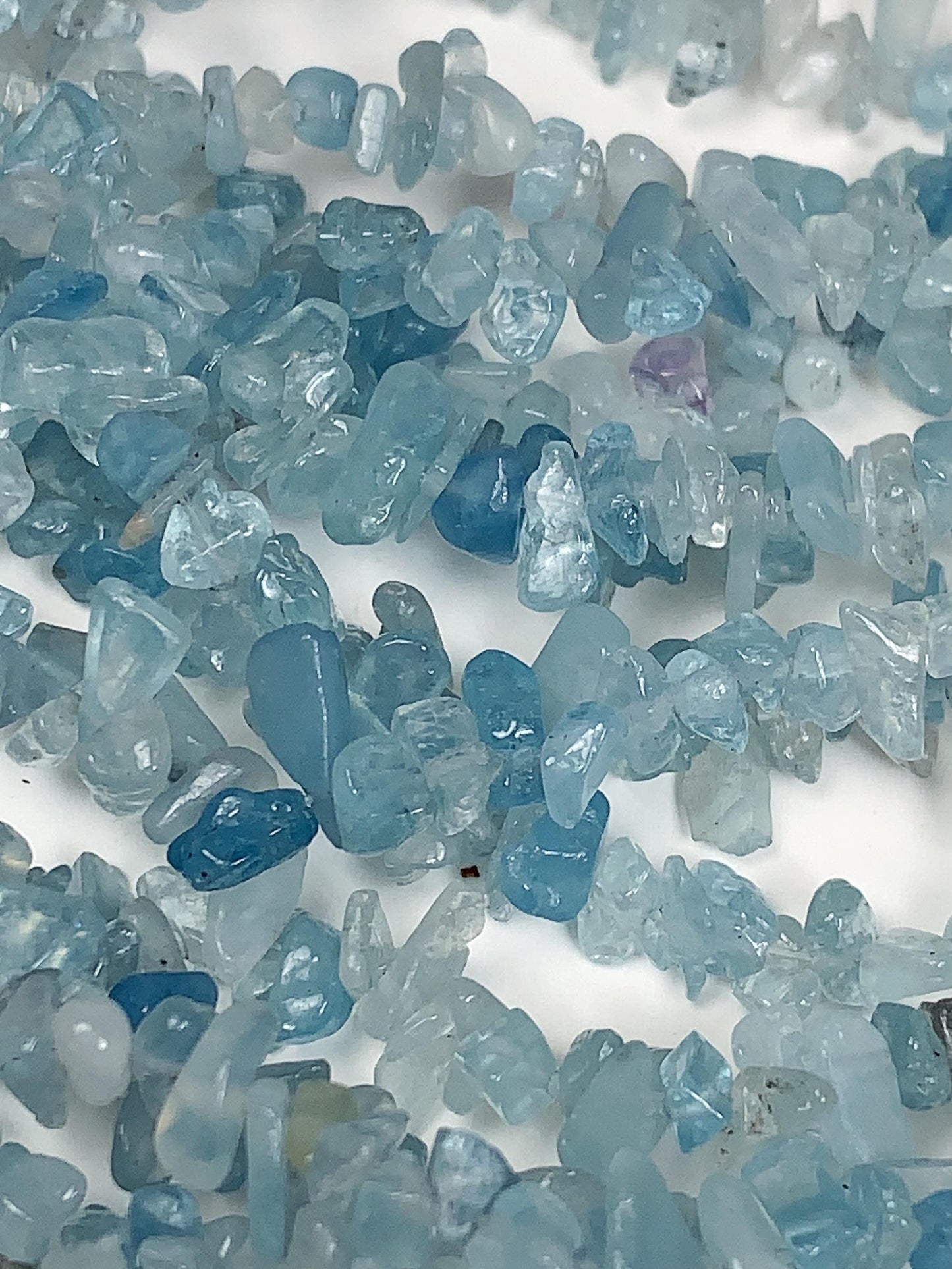 3-8mm Genuine Aquamarine Chip Beads: Irregular Nugget Gemstone Strand (32")
