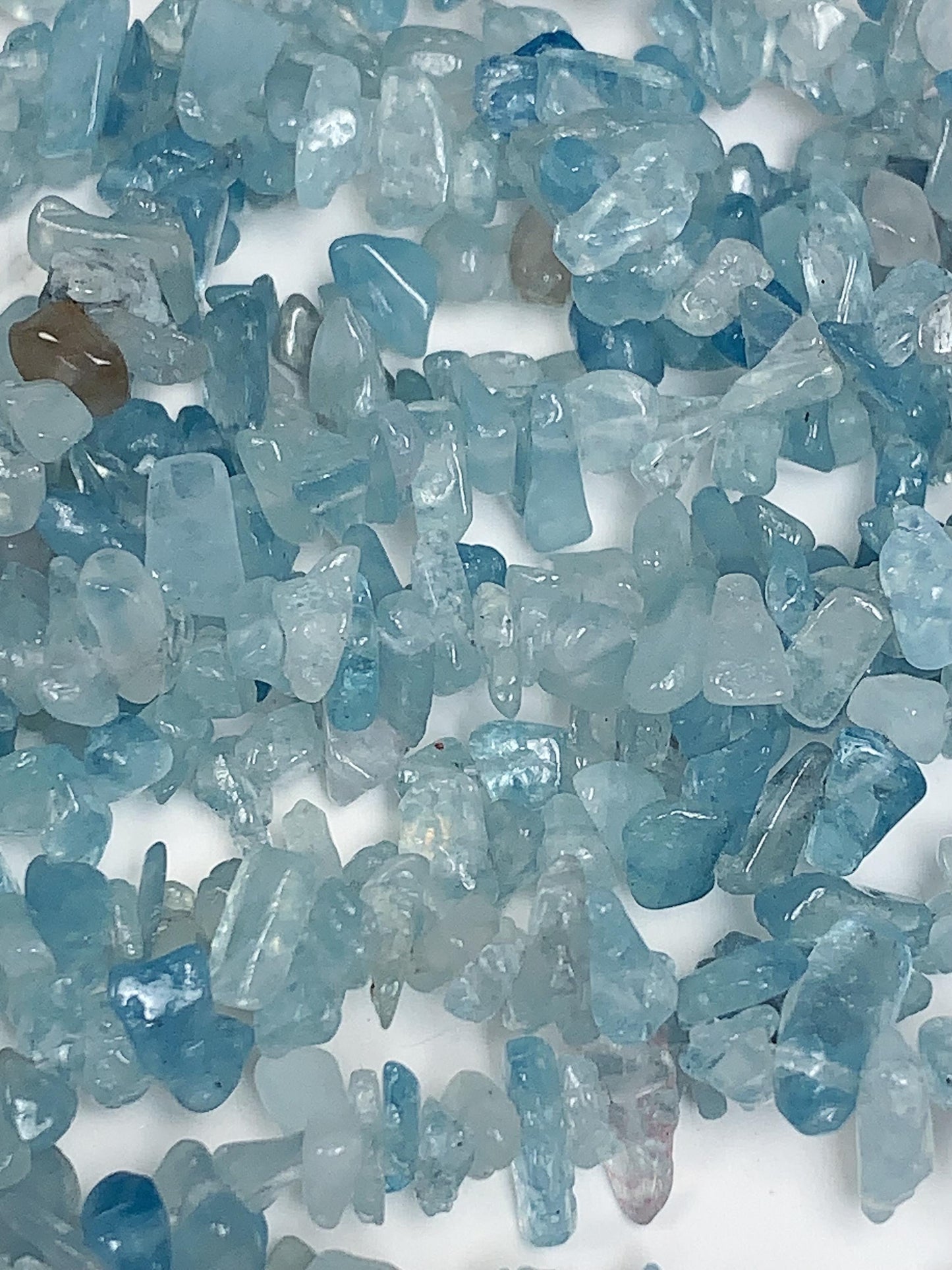3-8mm Genuine Aquamarine Chip Beads: Irregular Nugget Gemstone Strand (32")