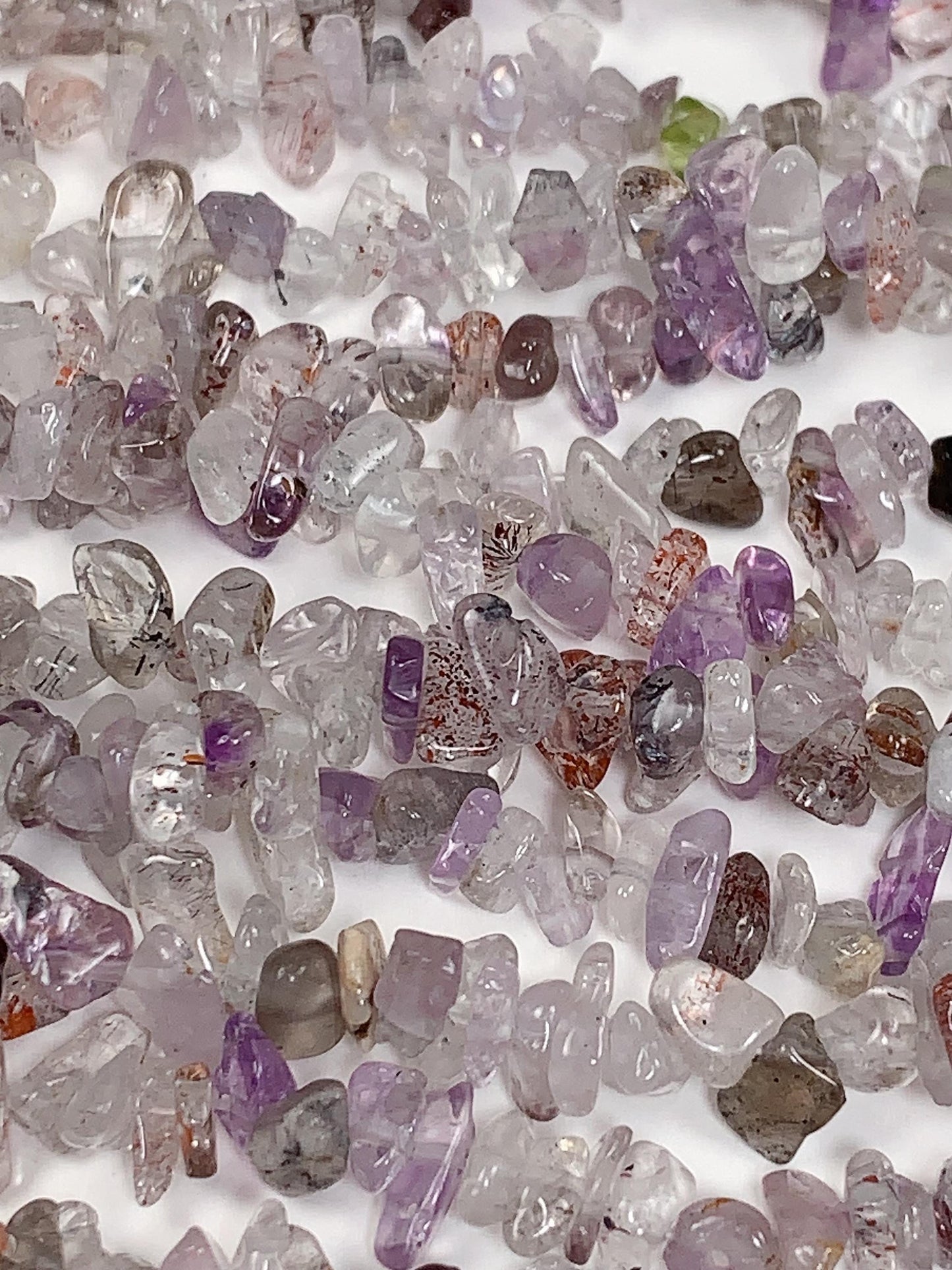Super Seven Quartz Chip Beads: Natural Gemstone Nugget Strand (32")
