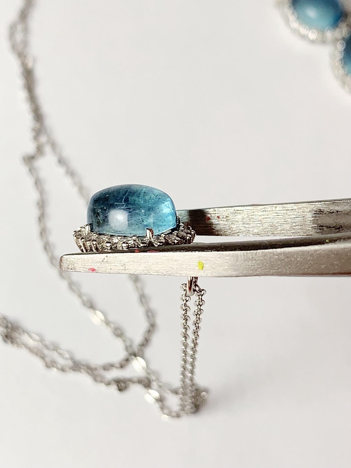Oval Aquamarine Pendant Necklace: 18K Gold Plated Sterling Silver